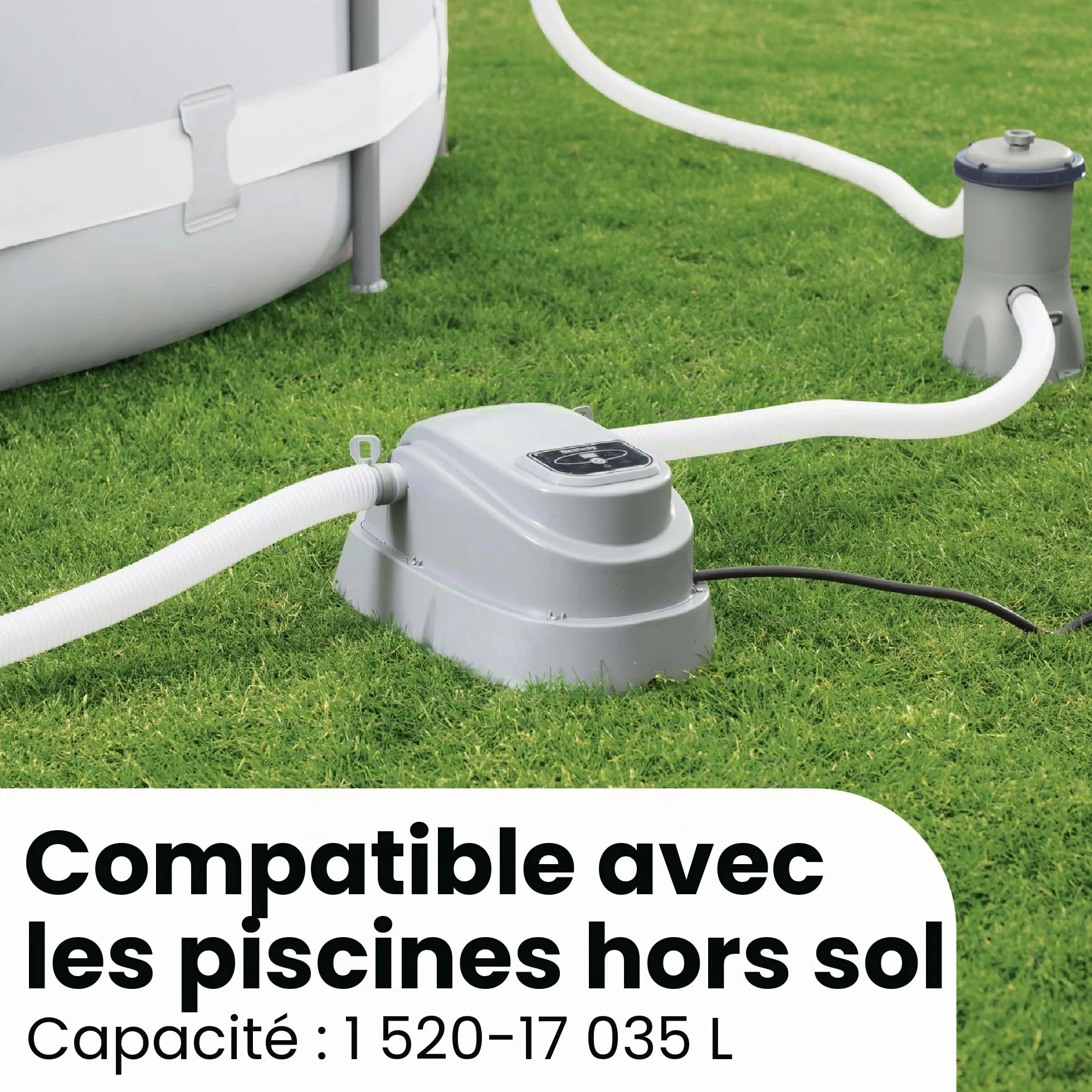 Bestway Chauffage de Piscine Hors Sol Gris 4,6 m