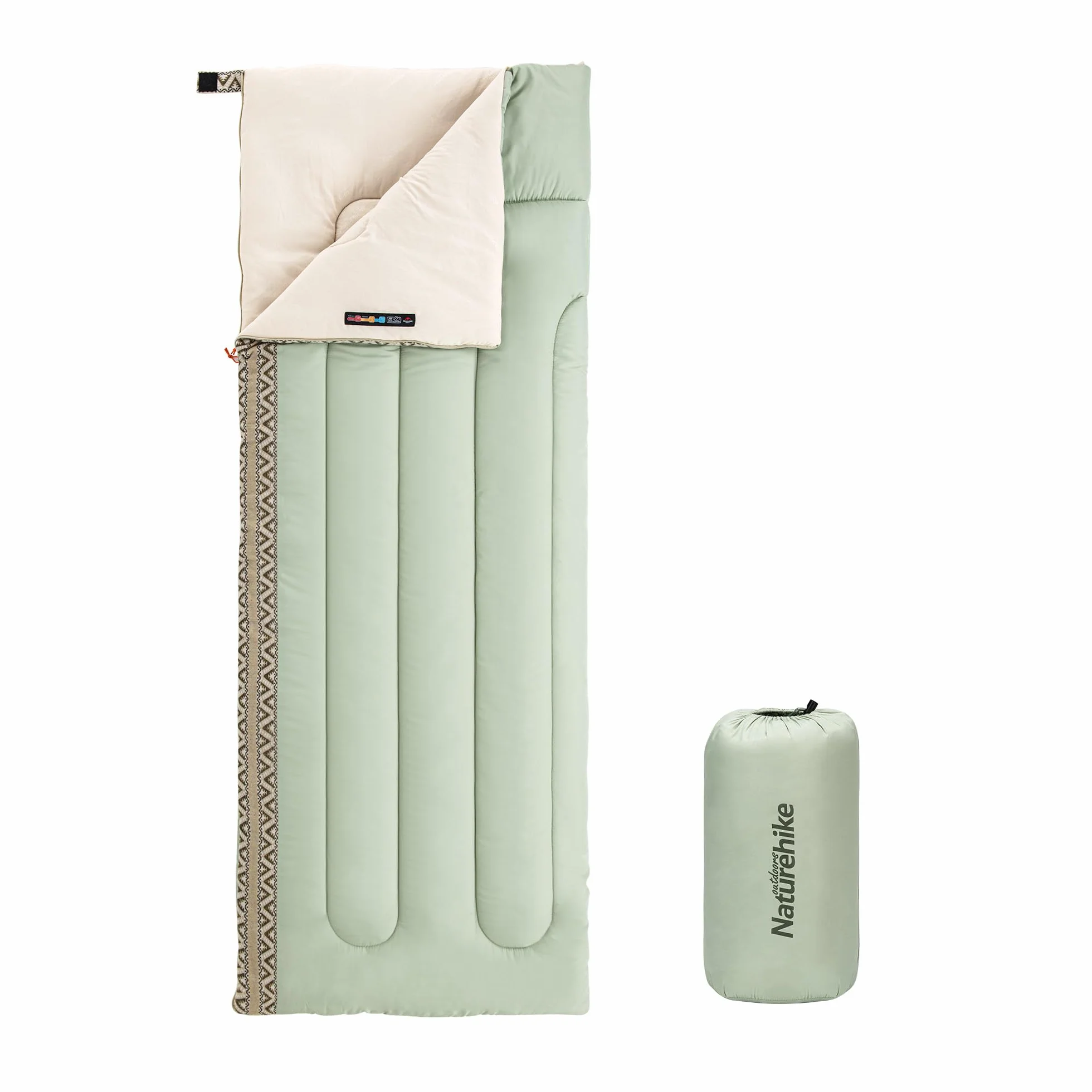 Naturehike Sac de Couchage Camping Randonnée 3 Saisons 7-13℃ Léger Rectangulaire Imperméable