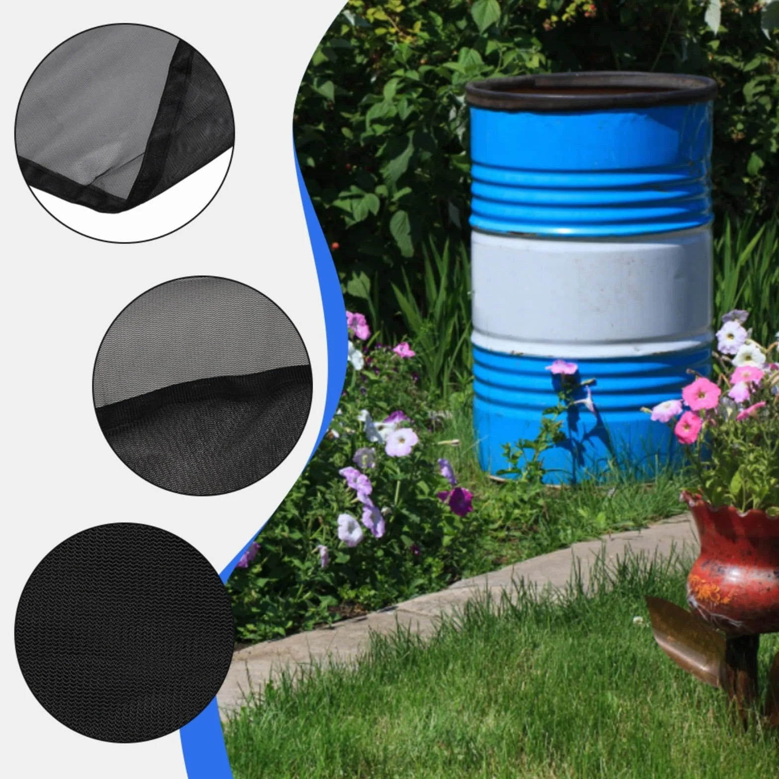Baril de pluie 110/120 CM avec couvercle de protection