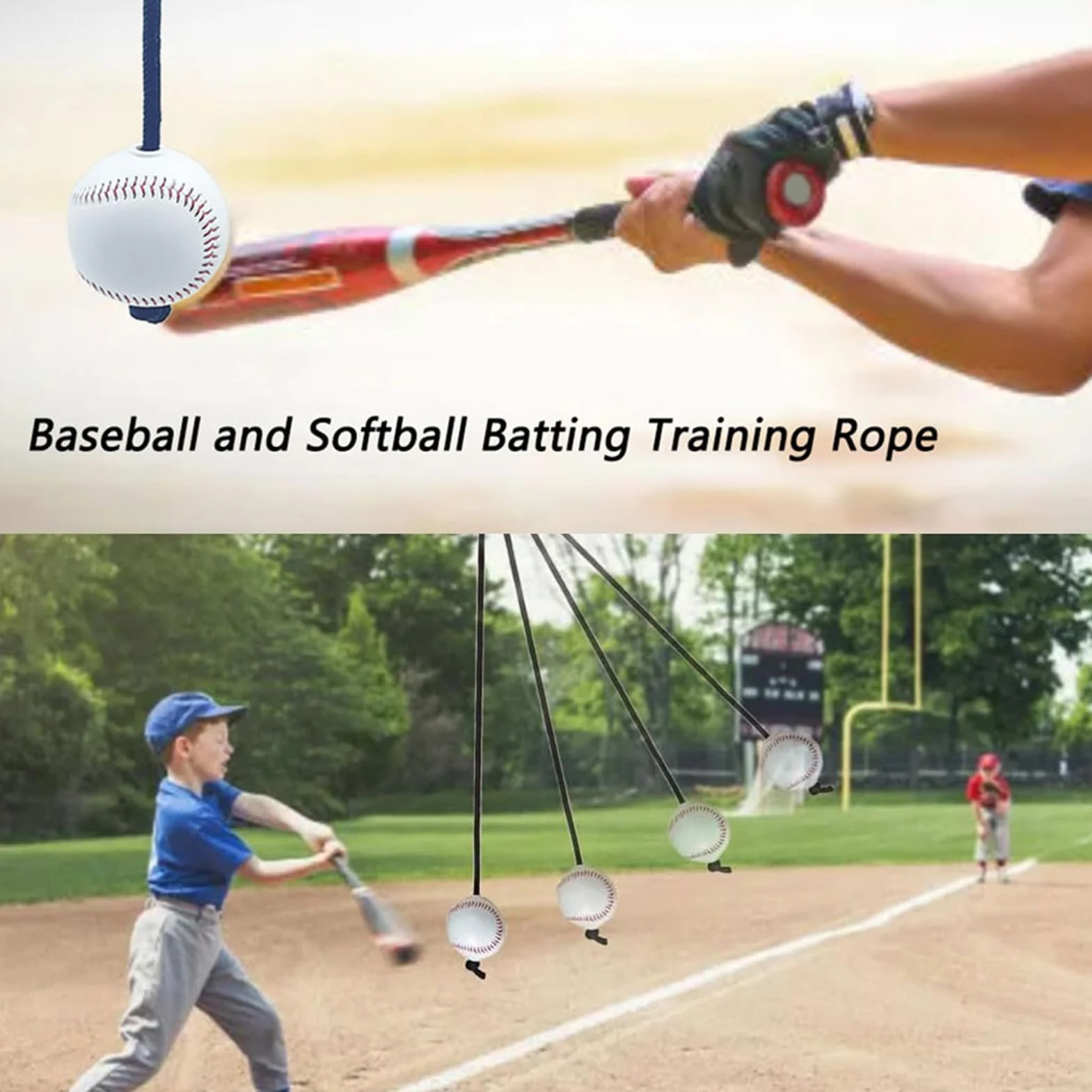 Entraîneur De Frappeur De Baseball - 300 Cm, R Softball Corde | Suspension, Équipement De Pratique Au Bâton | Améliorer La Précision De La Vitesse De Force pour Les Hommes Débutants Professionn