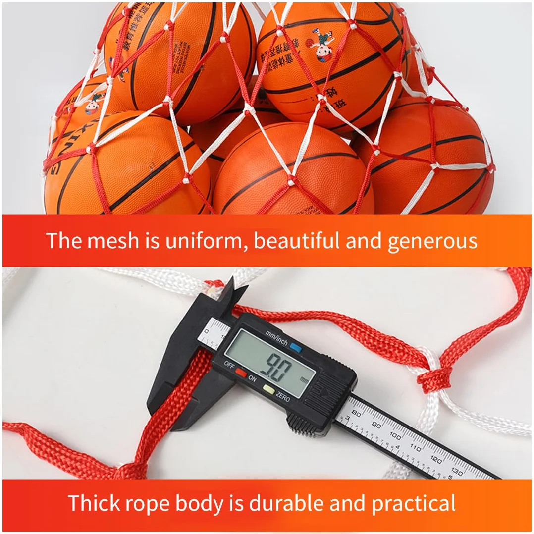 Sac à Ballons de Foot, Grand Capacité Sac de Ballon en Filet avec Cordon de Serrage Bandoulière, Grand Sac en Filet de Football Robuste pour Rugby Volley-Ball