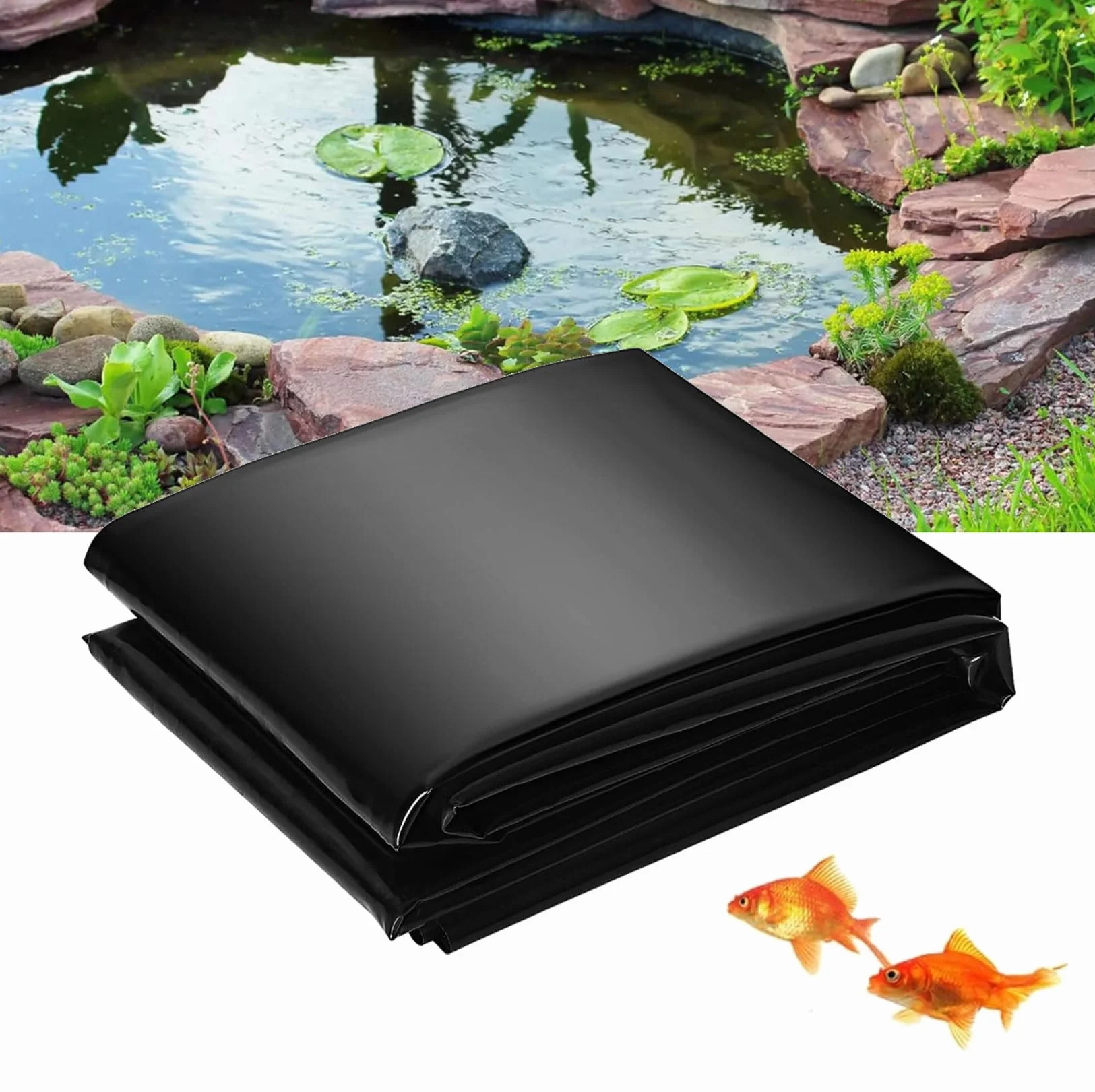 Bache EPDM 7x8.5m Liner Bassin Piscine, Membrane renforcée Film d'étang résistant à la déchirure