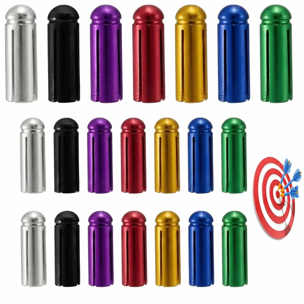 Lot de 21 protections de fléchettes en aluminium - Fixation à 90° - Multicolore