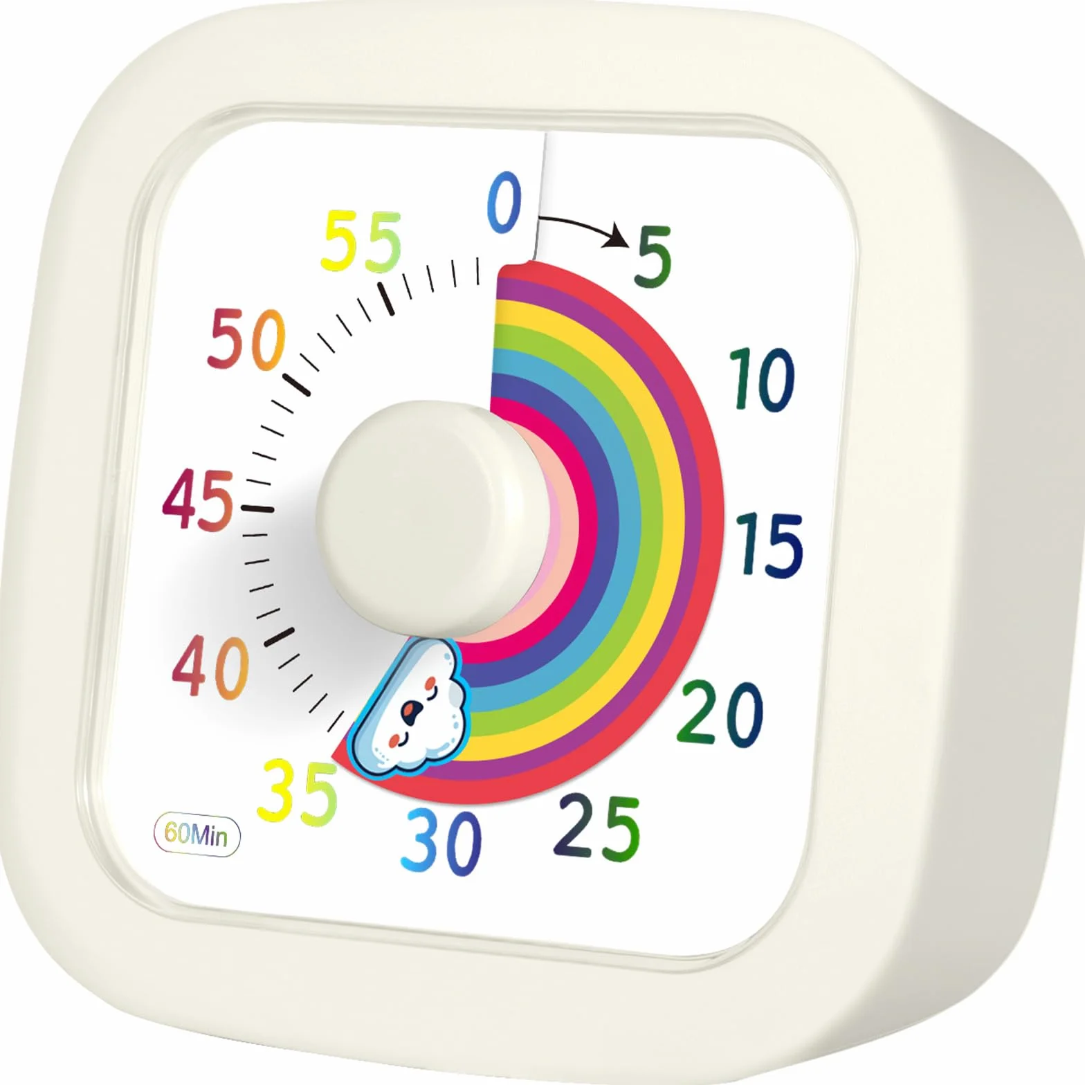 ZLPBAO Visual Timer pour Enfants, Minuteur 60 Minutes avec Motif Arc-en-Ciel pour Cuisine Classe