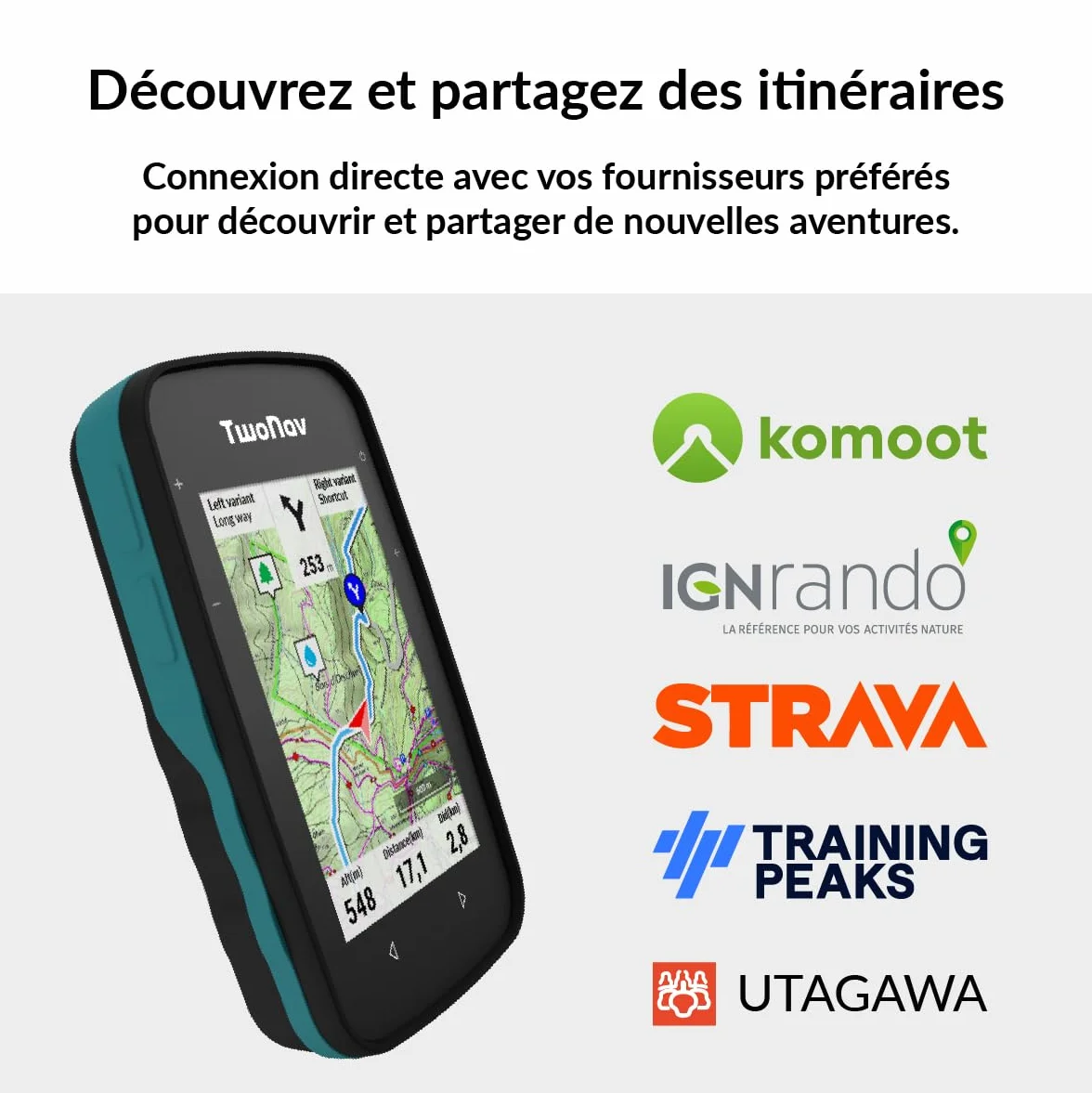 TwoNav Cross Plus (32 Go) + Carte 5 Dalles de France IGN Top25, GPS de Sports avec écran 3,2 Pouces pour VTT, vélo, Trekking ou randonnée
