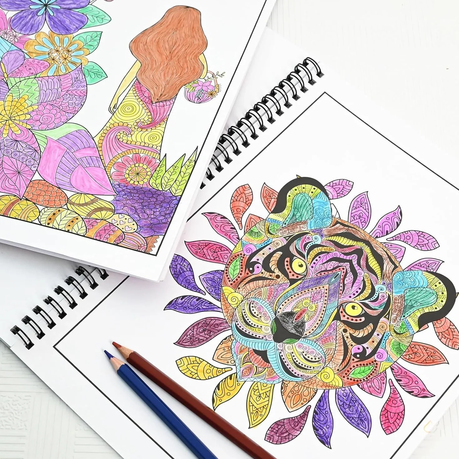 Atoke Lot de 3 Livres de Coloriage pour Adultes Relaxation Anti-Stress
