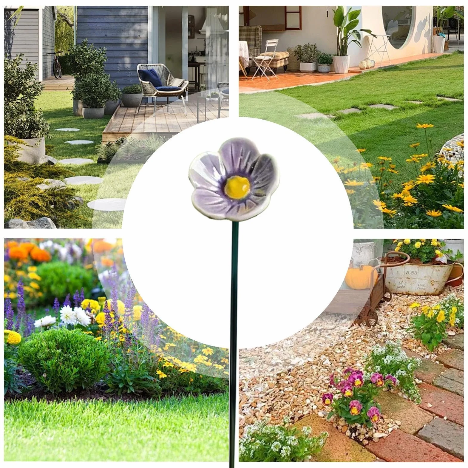 Ceramic Flowers for Bees Weather Resistant Bee Watering Cups Bowl Butterfly Bird Feeder Outdoor Decor