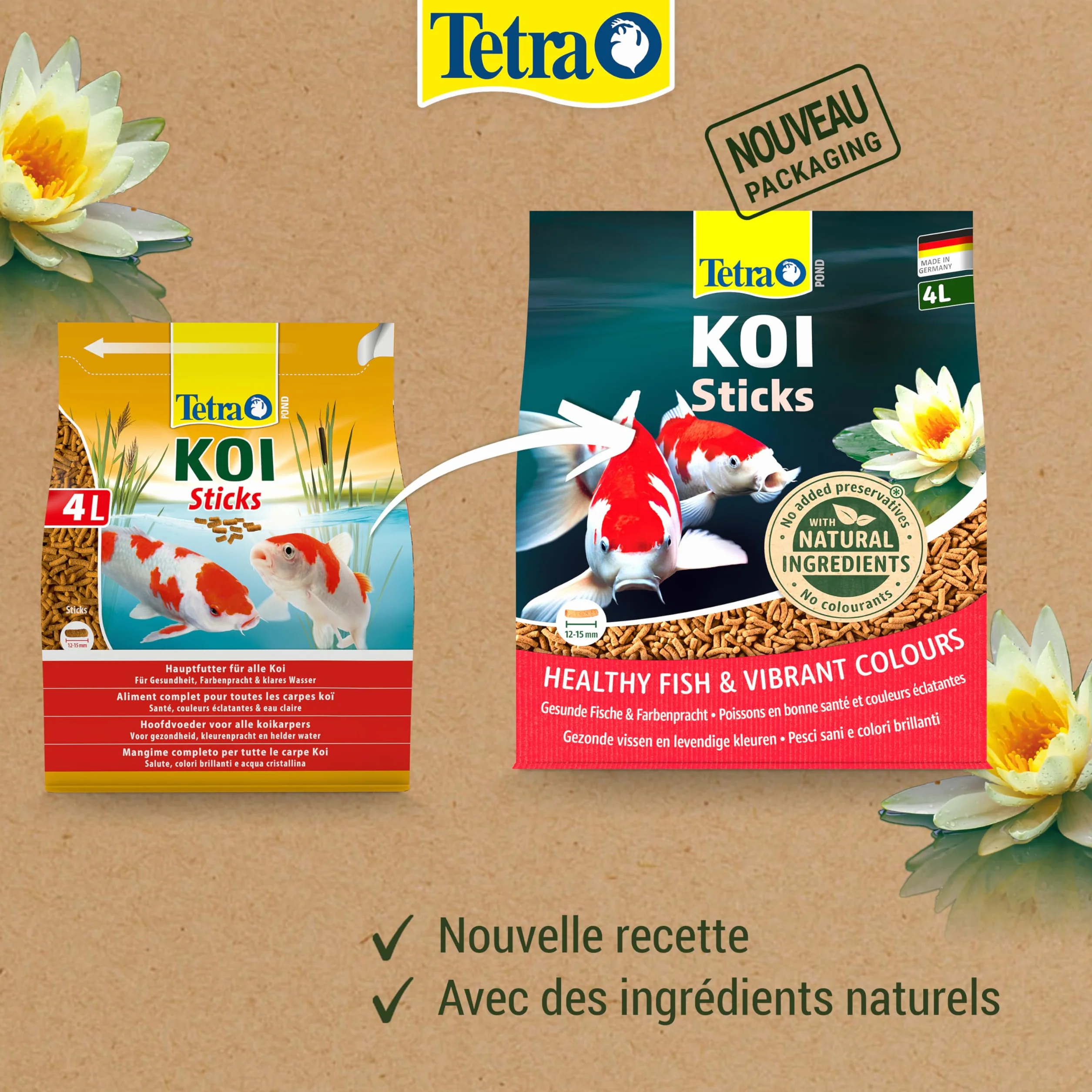 Tetra Pond Koï Aliment Complet Premium pour Carpes Koï de Bassin 4 L