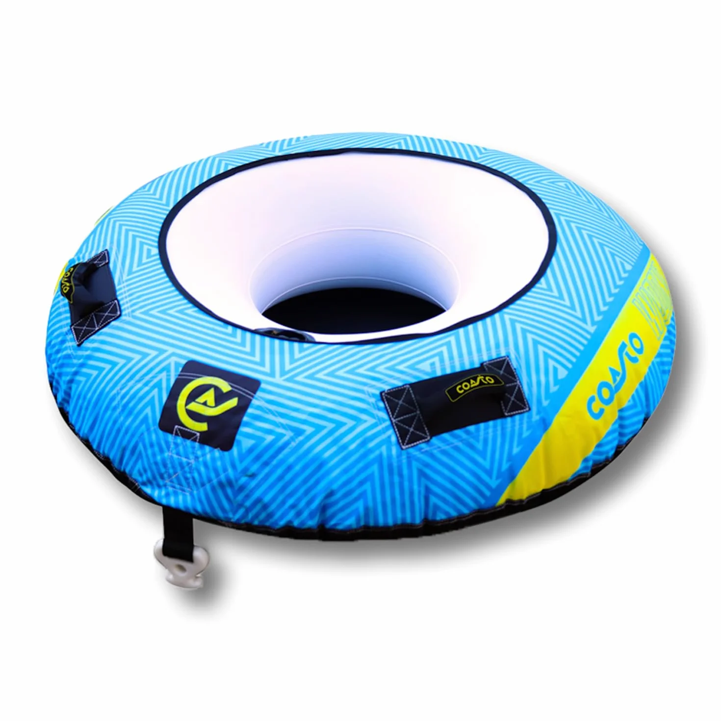 Coasto - Bouée Tractée WOONA 1 Place PB-CBWOONA1 - pour 1 Personne - Gonflable et Tractable - Charge Maximale 70 kg - Forme Donut - Revêtement Résistant - Sac de Rangement Inclus - 137 cm