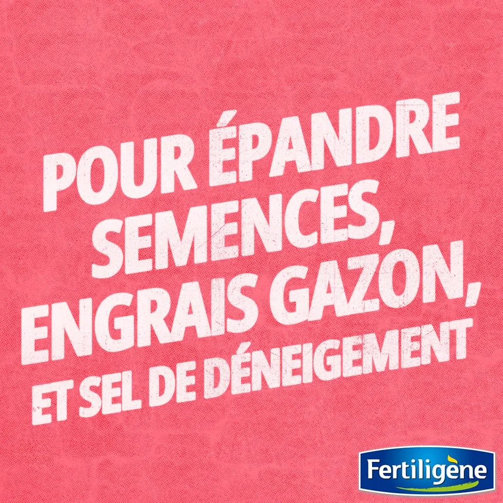 Fertiligène Épandeur Rotatif Easy Green 3-en-1 Engrais Semences Sel Déneigement Largeur d'Épandage 1,90m Grandes Surfaces