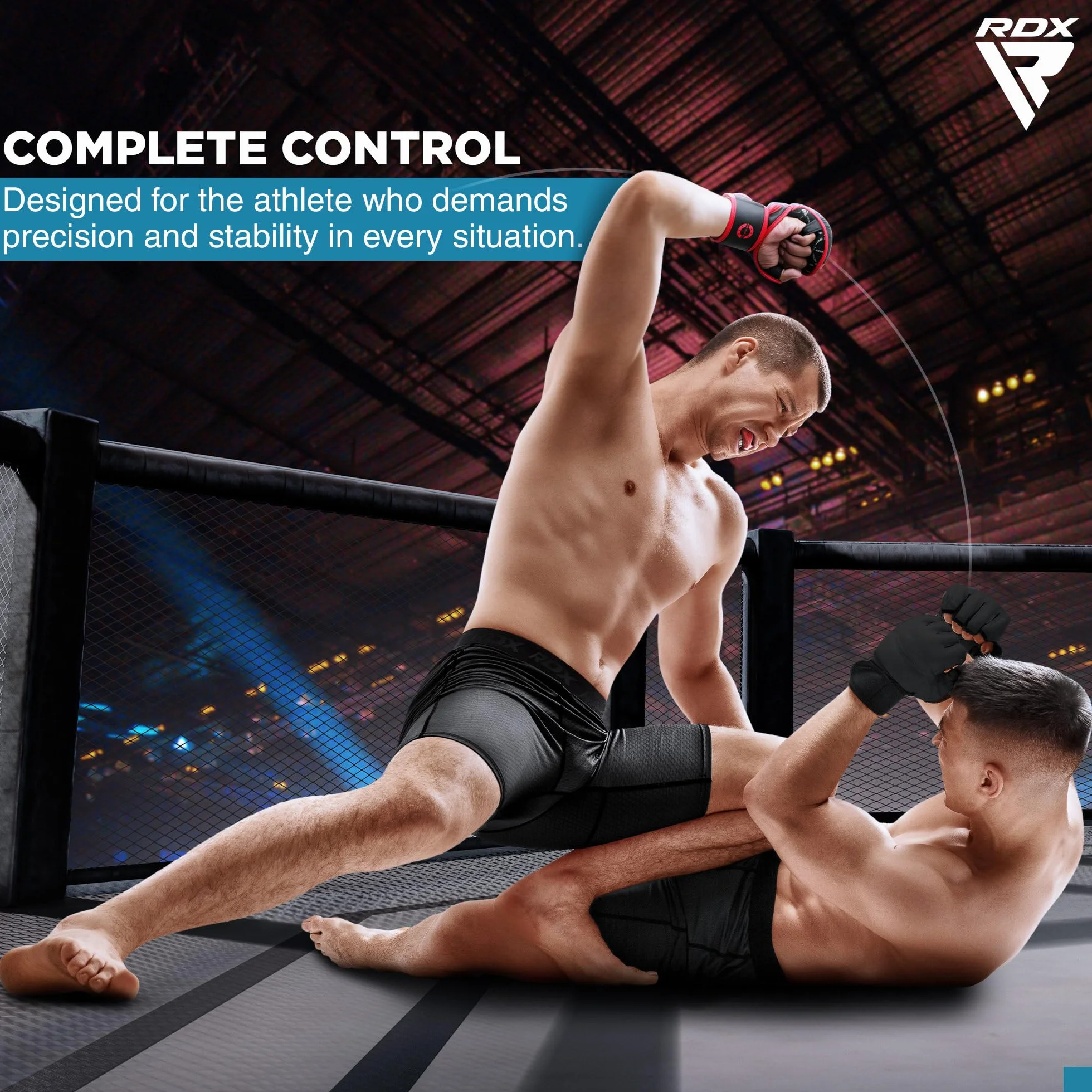 RDX MMA Gants d'entraînement, Maya Hide Cuir, Kara Mitaines Boxe Grappling Sparring, Protection Poignet Main, Arts Martiaux Kickboxing Muay Thaï Combat de Cage Gloves, Hommes Femmes