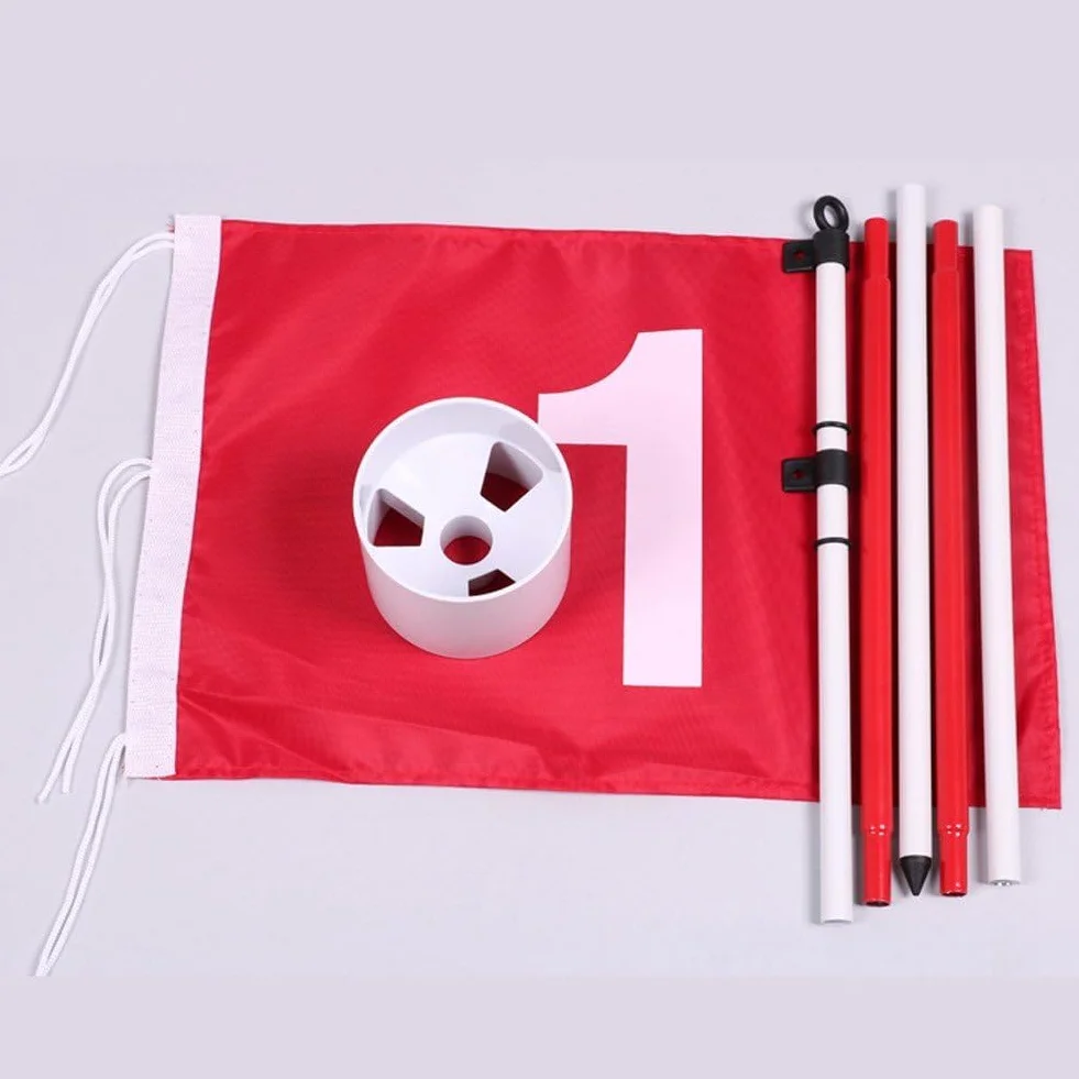 Drapeaux De Golf Drapeaux avec Tasses Pratique Putting Green Flag Golf Pole Pin Flaghole Golf Hole Cup Portable Mini Golf Flag Sticks pour Yard Golf Course