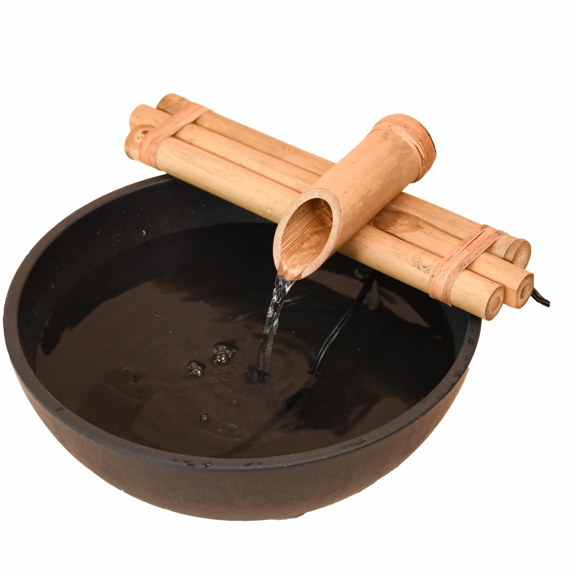 Kit Fontaine à Eau Zen Bamboo - Fontaine Trois Bras 30 cm Résistant aux Fissures pour Oasis DIY
