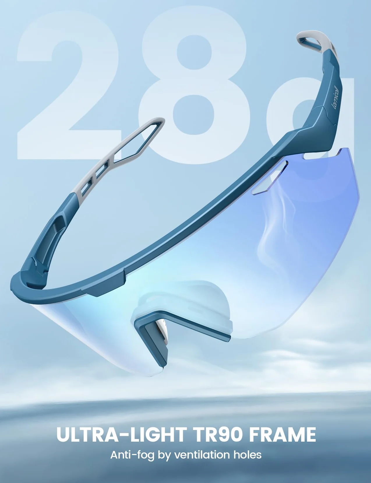 Lamicall Fotocromáticas Gafas Ciclismo Hombre - [3S Fotocromática] [28g Ultraligero-TR90] UV400 Protección, Almohadilla Nasal Ajustable, Gafas de Sol Deportivas Mujeres para Pesca/Running/Senderismo
