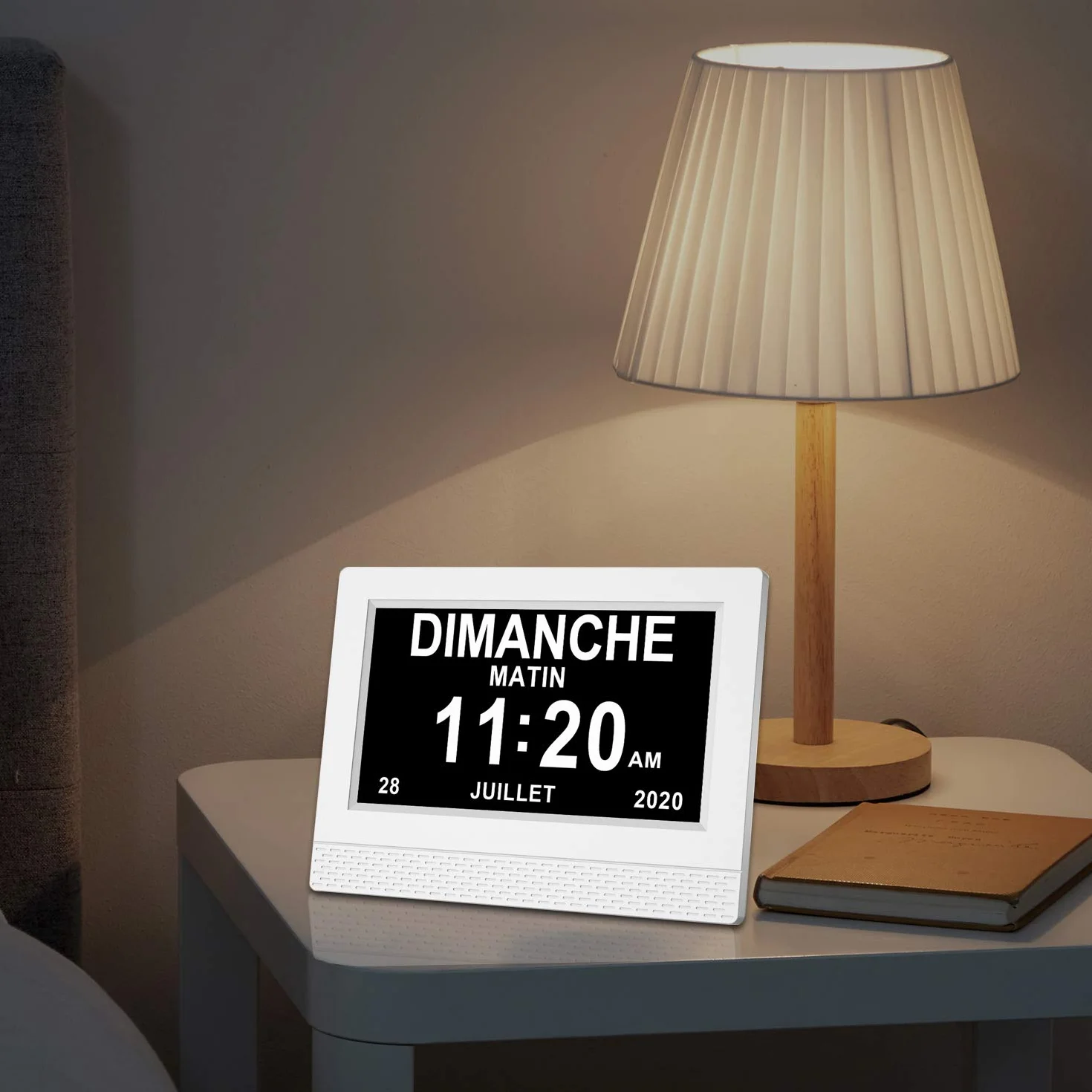 SINOIDEAS Horloge Numérique 7" LCD avec Date, Jour et Heure pour Alzheimer Démence