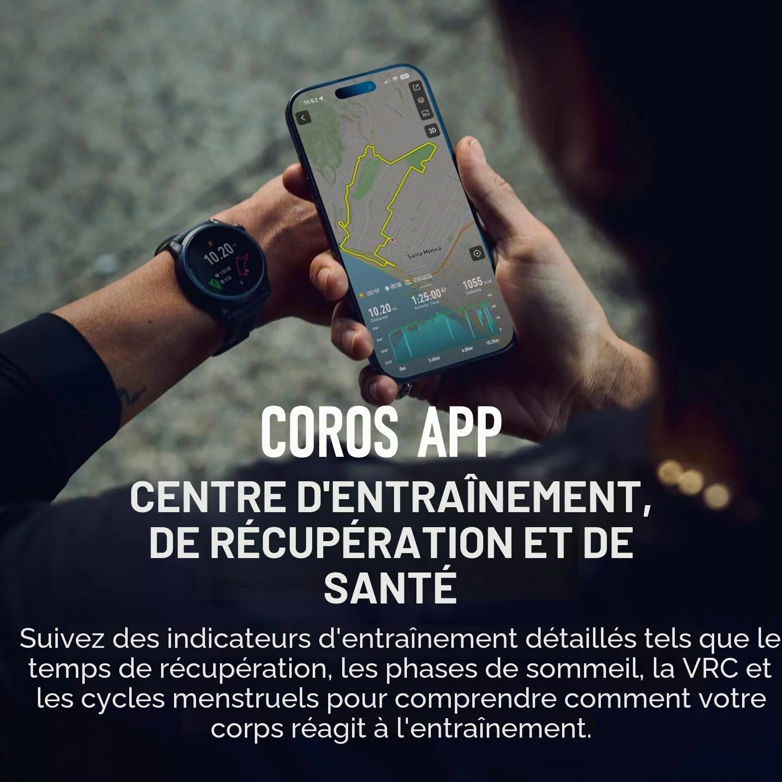 COROS Pace 4 Montre Sport Ultralégère Écran Tactile AMOLED 1,2" 19 Jours Autonomie Running GPS Précis Cardiofréquencemètre