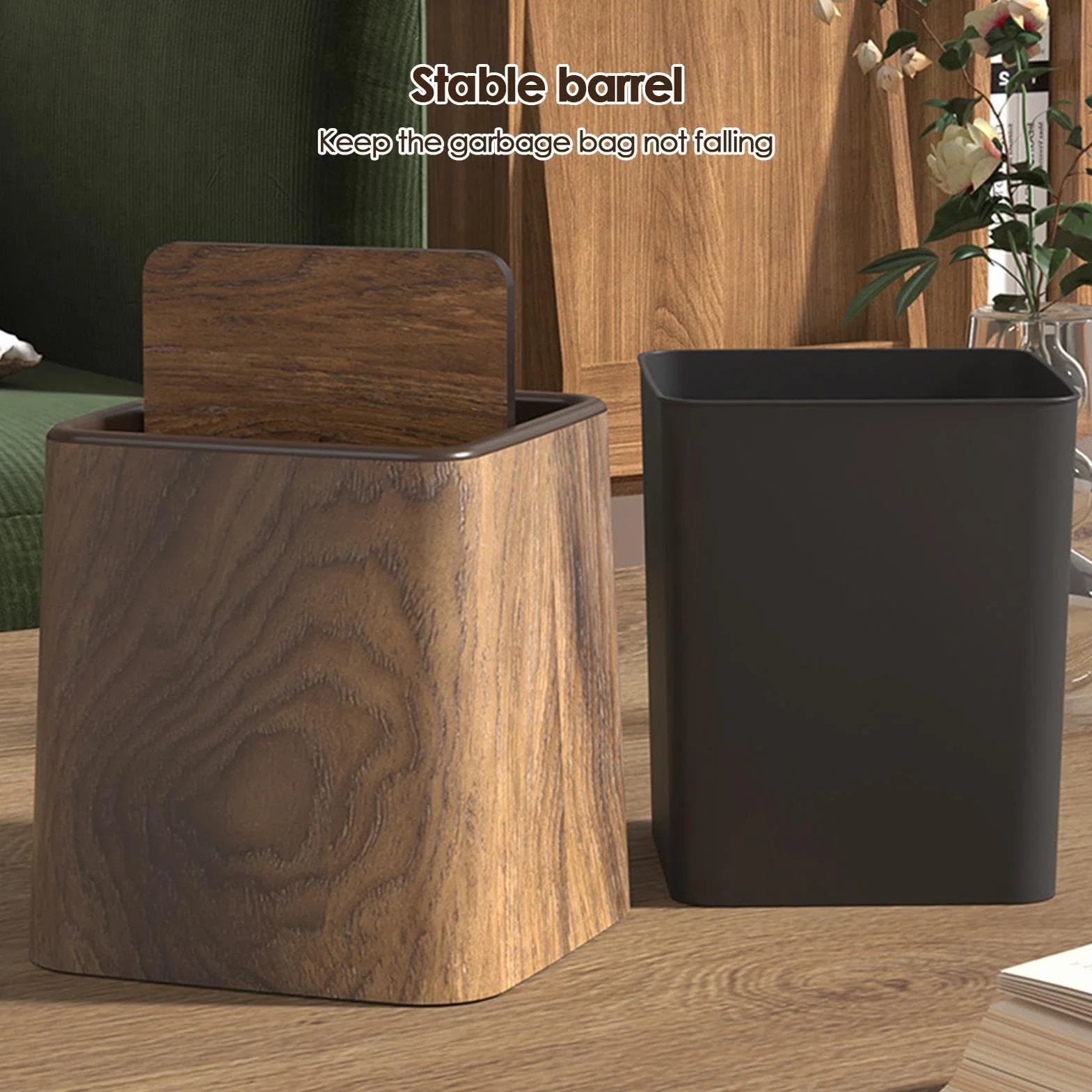 Poubelle À Grains En Bois Rétro 15,3 Cm Bureau Chambre