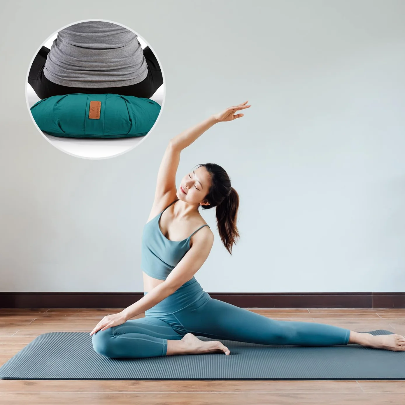 #DoYourYoga Coussin de Yoga Demi-Lune »Ganesh« - Idéal pour Yoga, pilâtes et méditations prolongées - Dimension 45 x 30 x 14 cm - Housse Amovible et Lavable - Disponible en différents Motifs