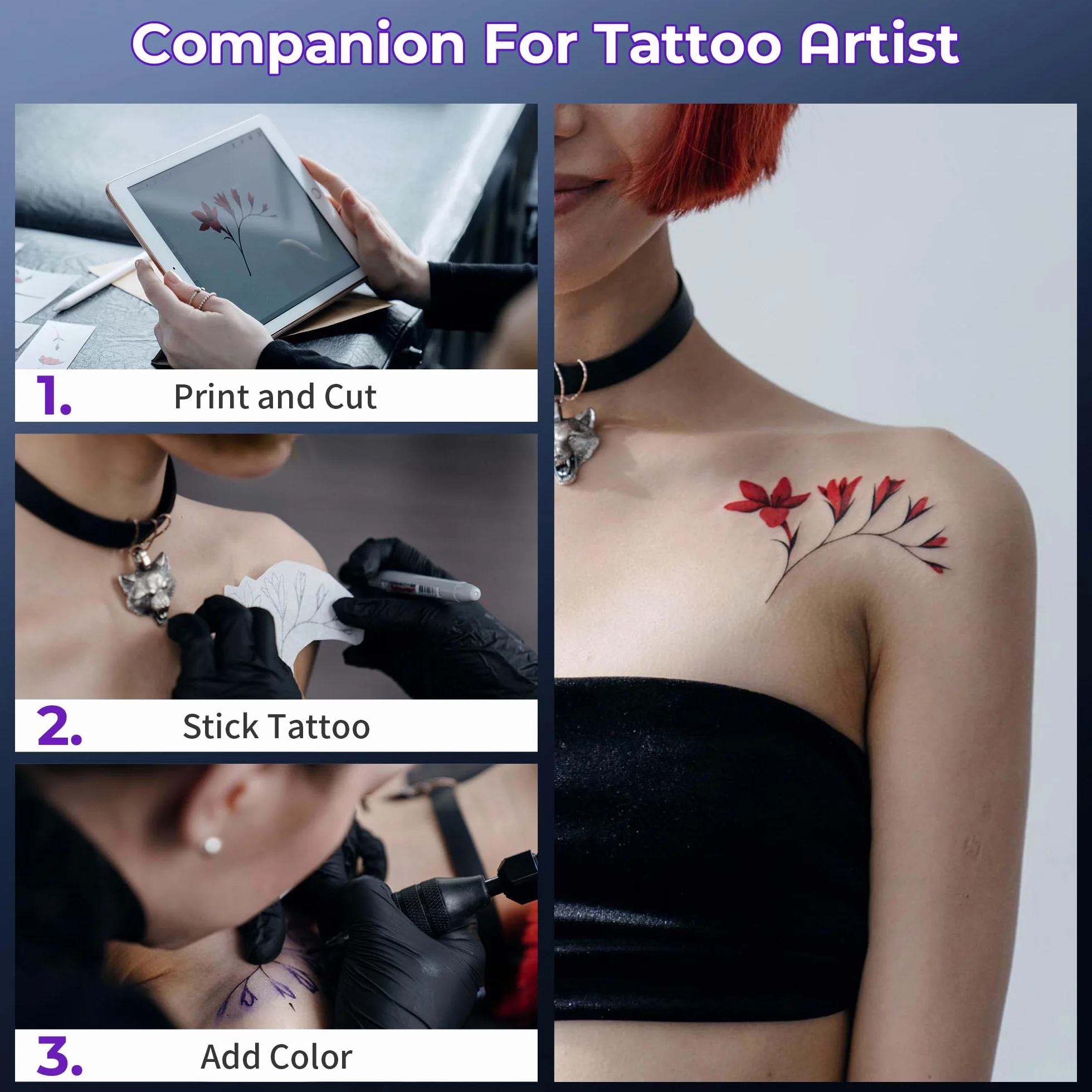 Thermocopieur Tatouage M08F Imprimante Transfert Compatible iPad Phone PC 10 Feuilles A4 Papier