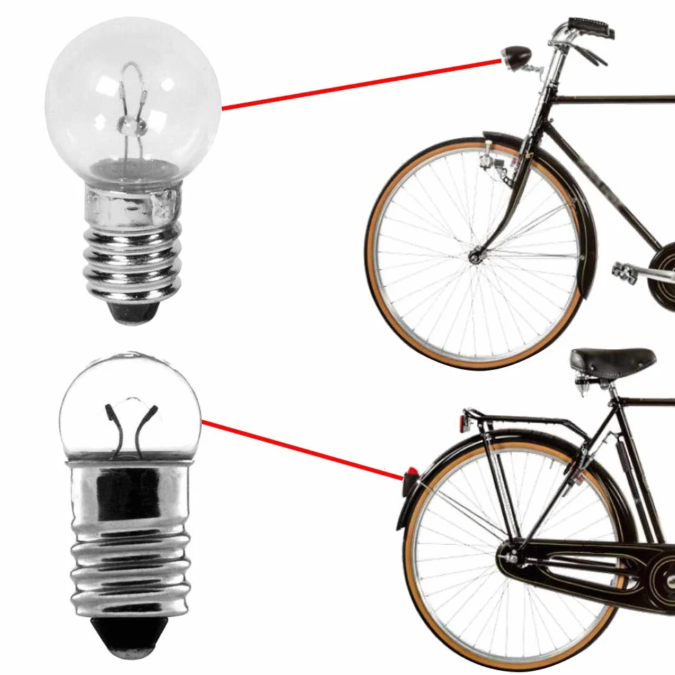 cyclingcolors Ampoule Velo Avant Arriere 6V 0.6W 2.4W (2 PCS) FEU Dynamo CULOT A Visser E10 Phare Cycle
