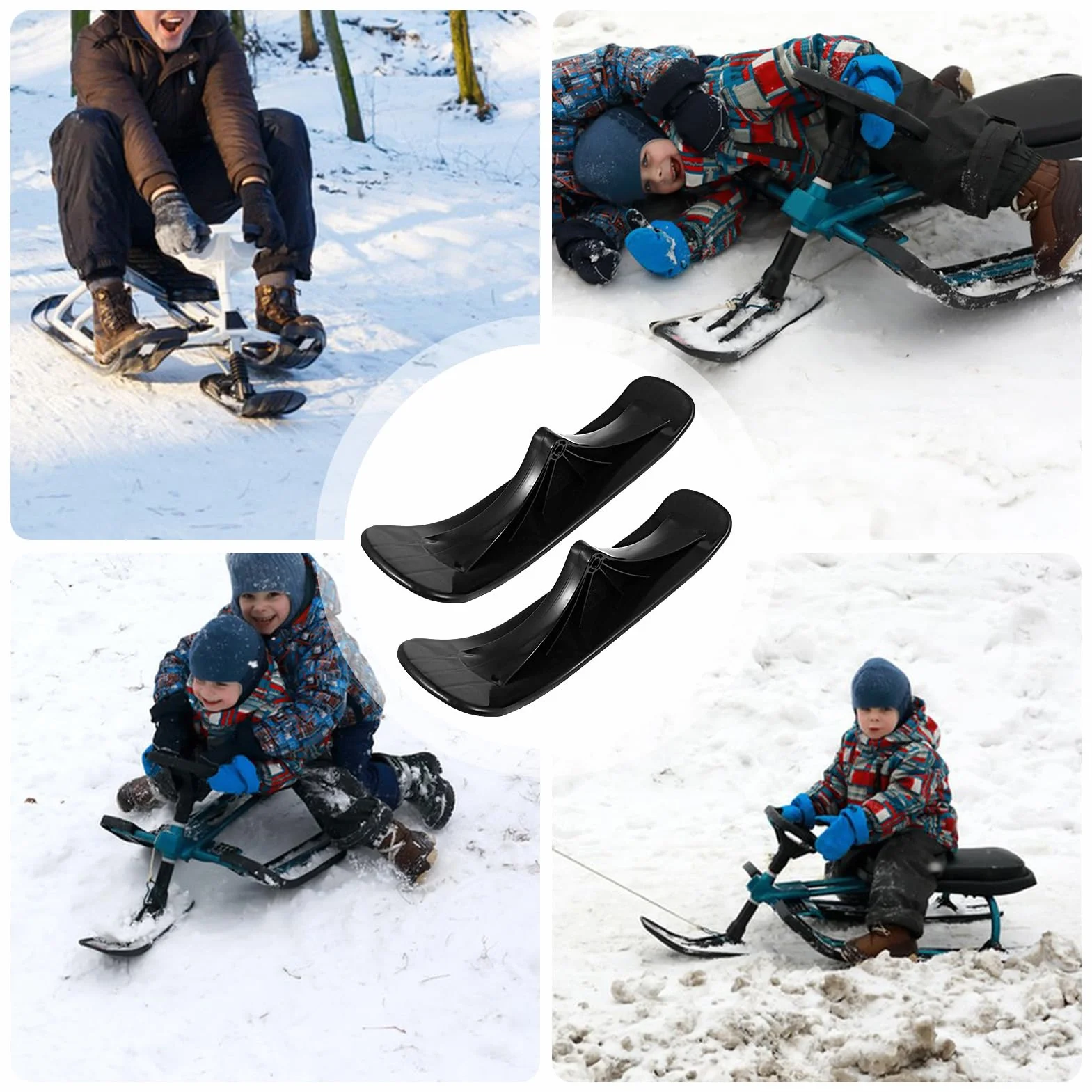 Patins de trottinette à neige, trottinette de neige, luge de trottinette, fixation de ski, patins à neige, pièces de rechange pour et adultes