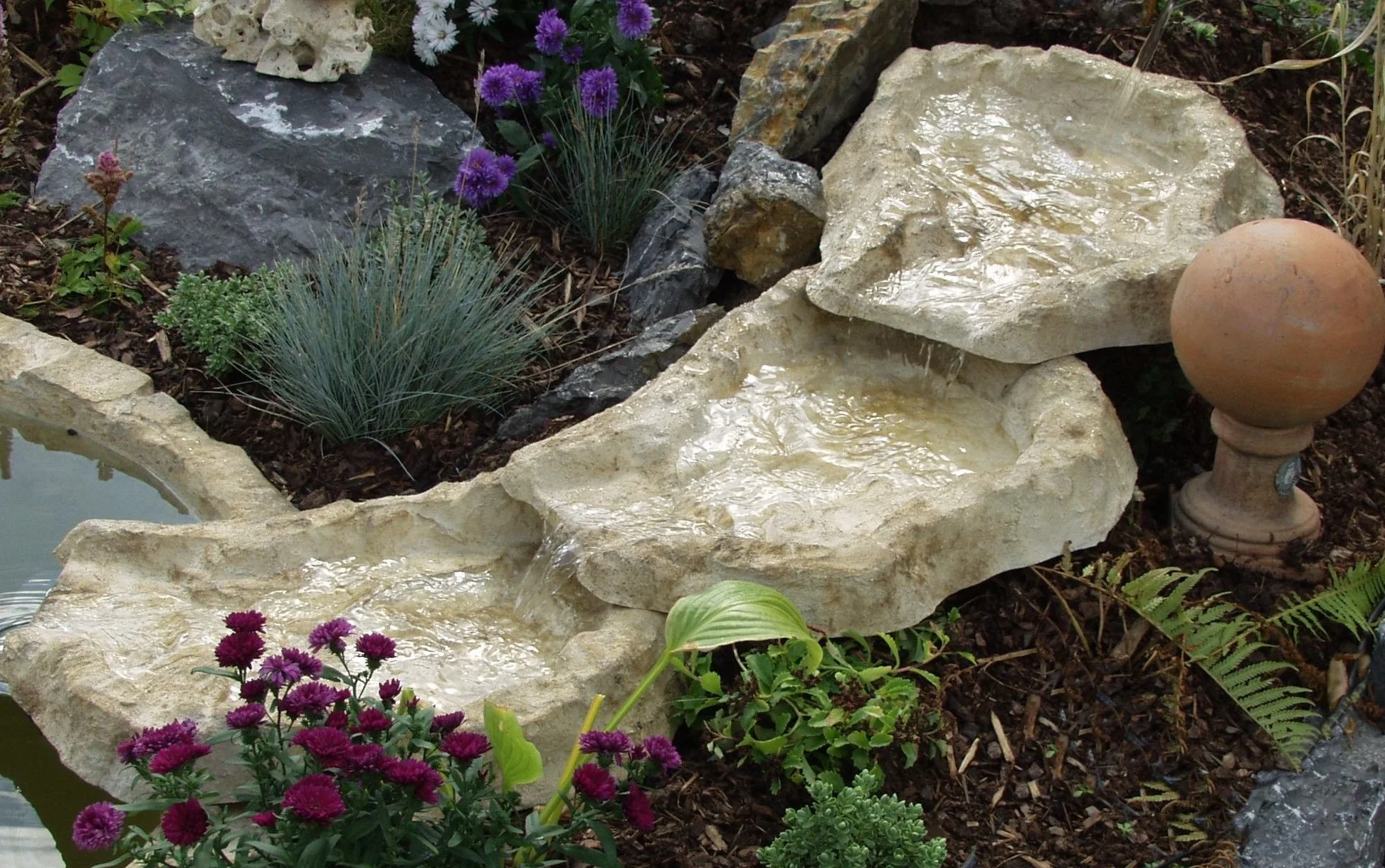 Cascade Eder Ruissellement sur 3 étages 53 x 40 x 8 cm Beige/Brun 3 pièces