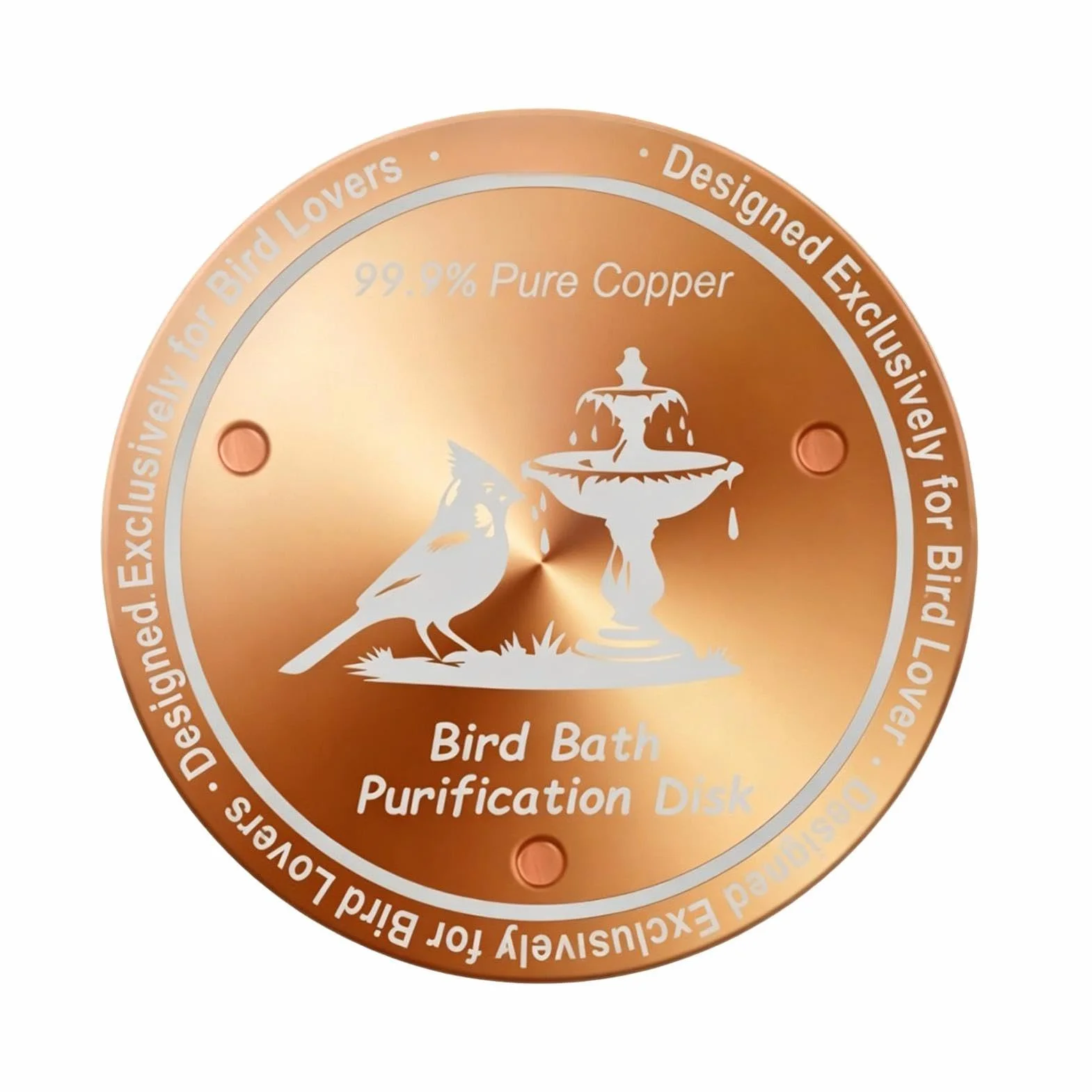 Cuivre pour Bain d'Oiseaux, Accessoires Jardin Nettoyage Naturel - Purification d'Eau