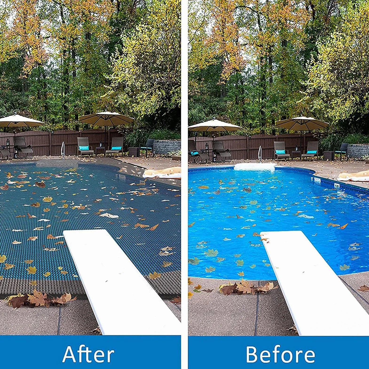 Filet à feuilles pour piscines hors-sol 6 x 12 m avec œillets