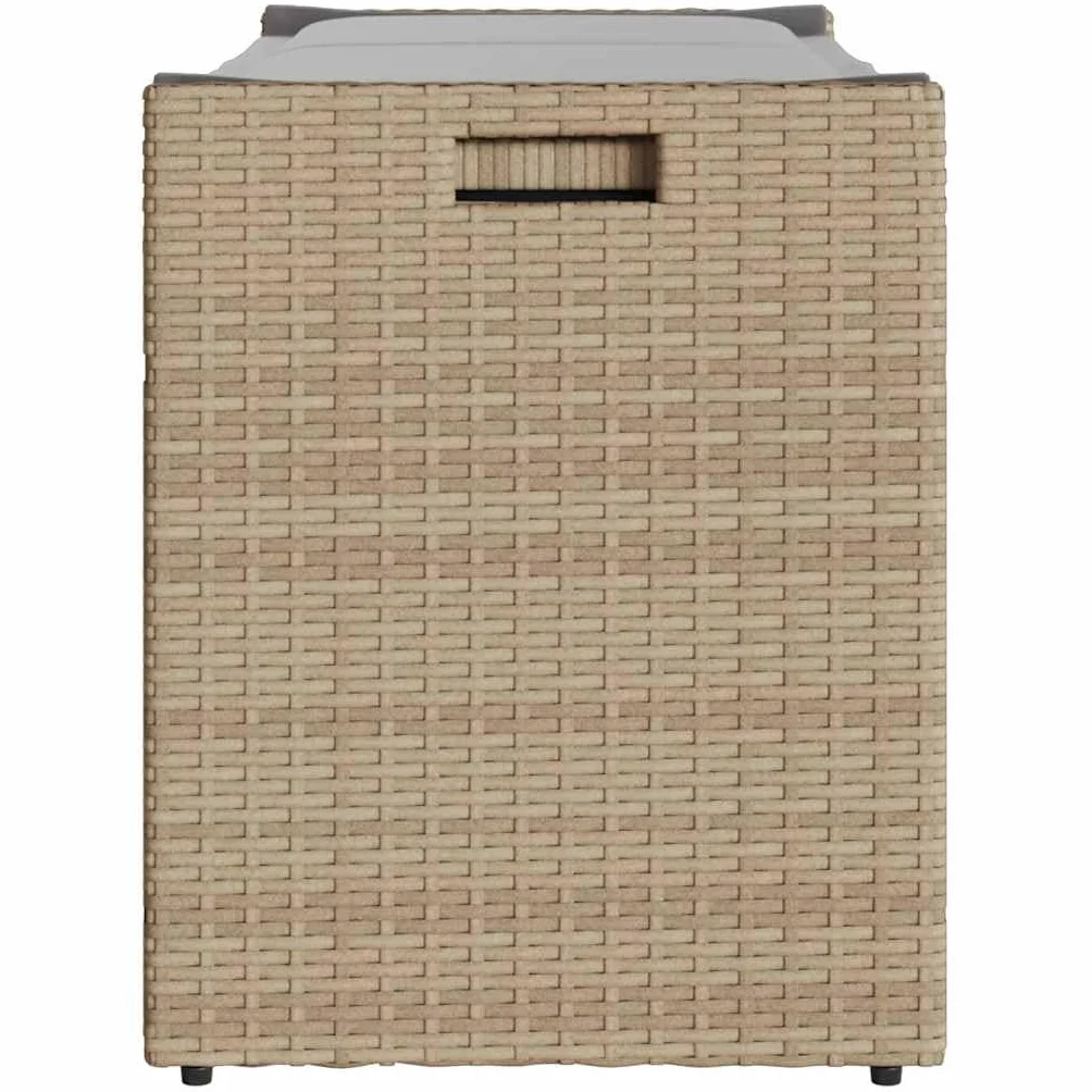Coffre de Rangement Extérieur Résine Tressée 100 cm Beige Gris Clair