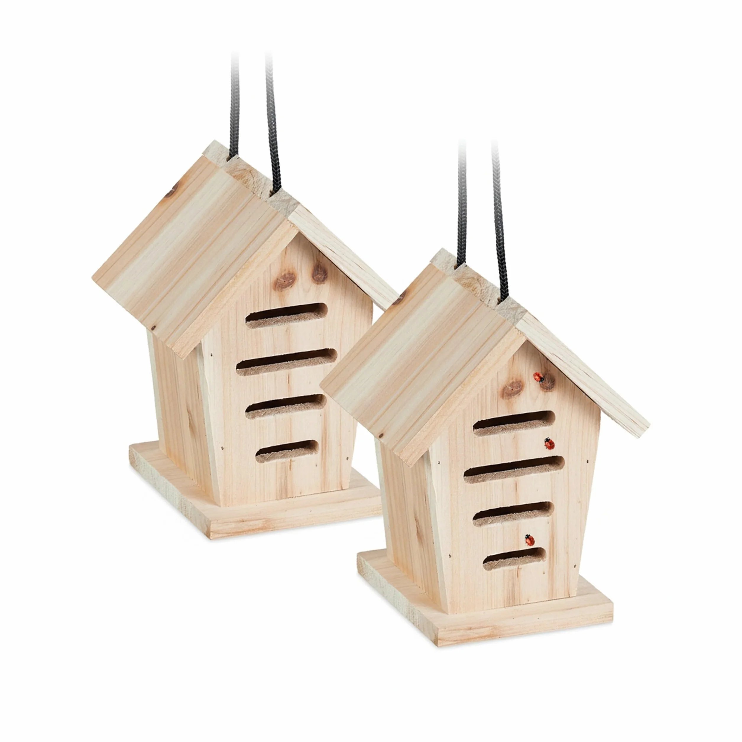 Relaxdays Hôtel à Insectes en Bois Non traité Lot de 2 pour Jardin