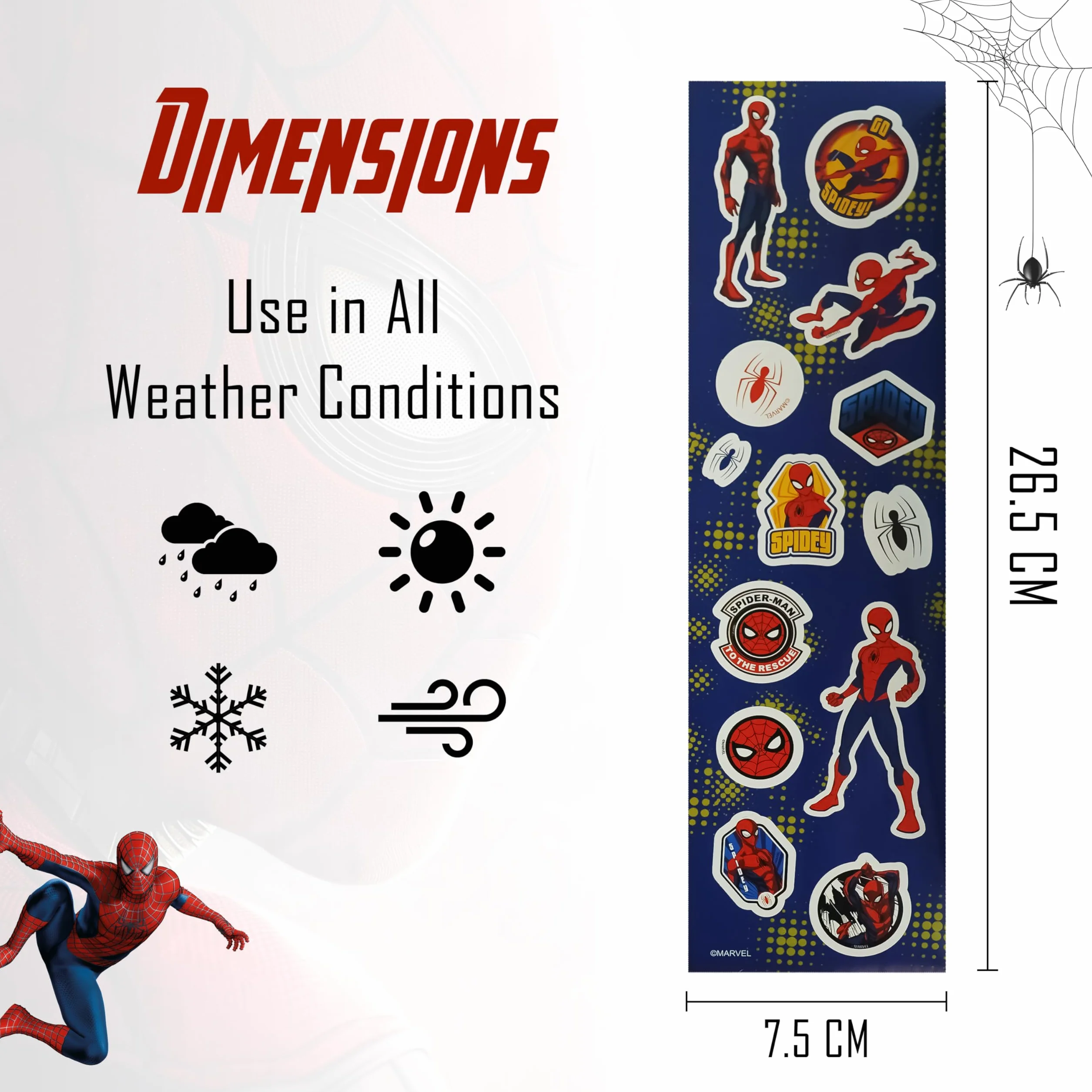 Stickers Spiderman pour enfants, autocollants Marvel pour garçons, décoration murale de fête