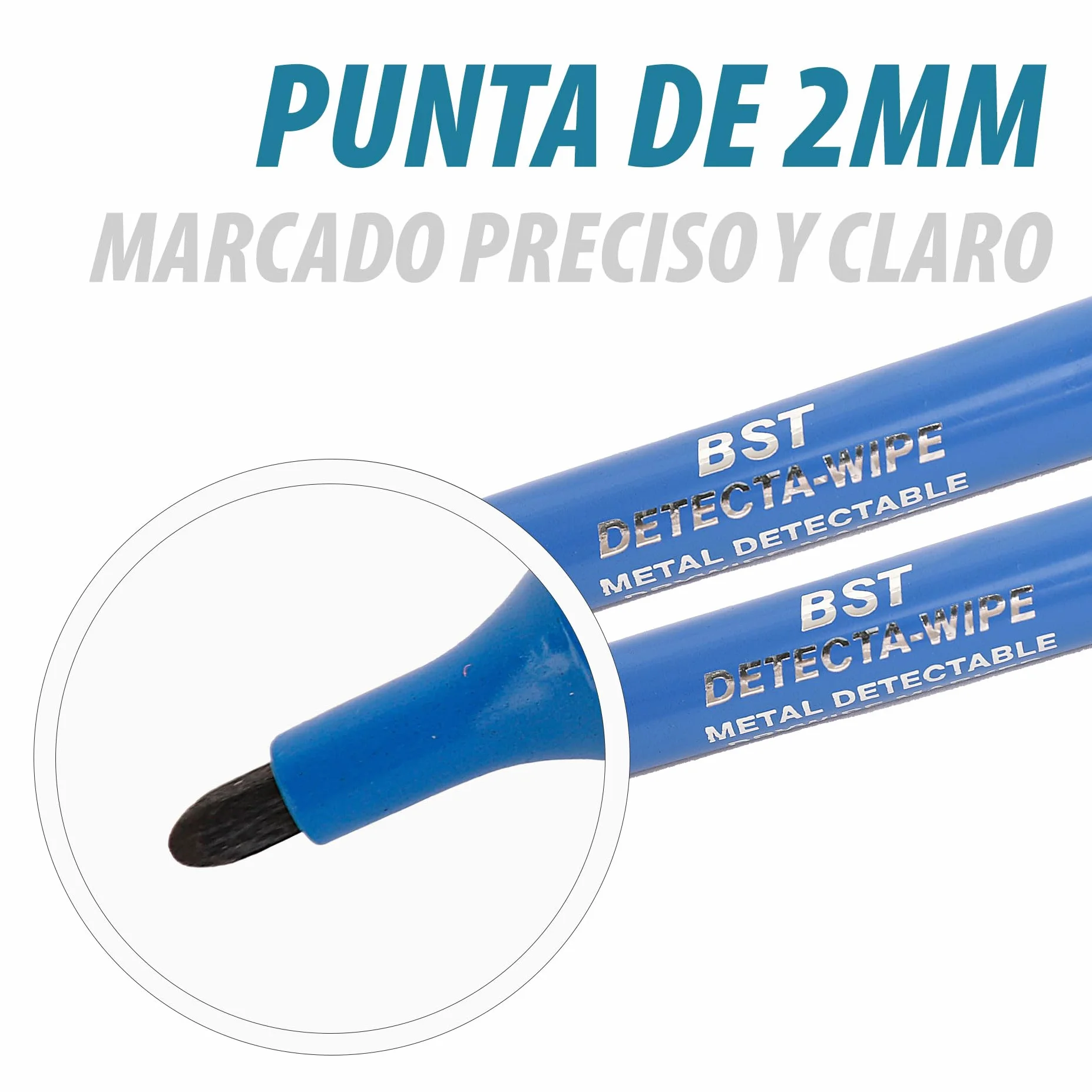 Maya Professional Tools Q0800–2/2 marqueur détectable métaux rayons X Lot 10 corps Bleu encre Bleue