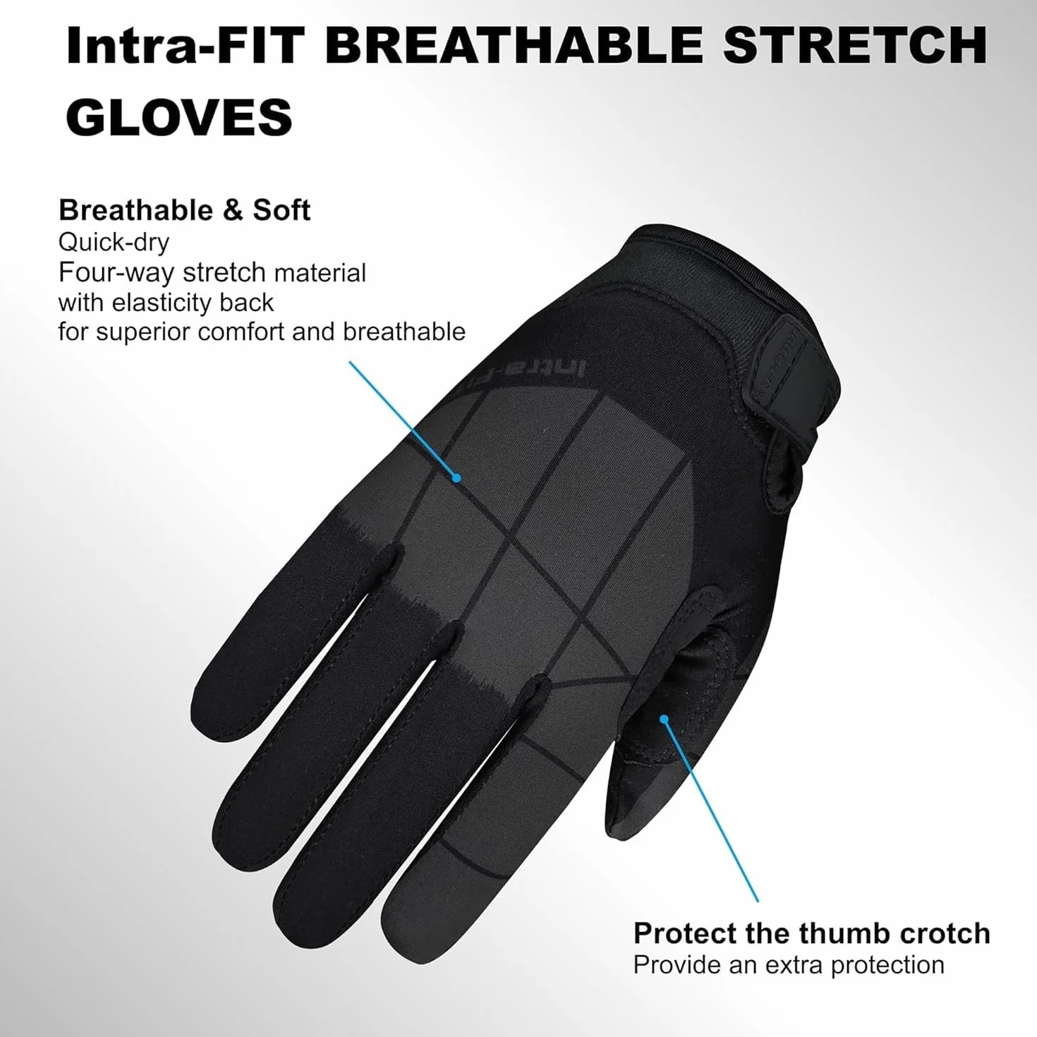 Gants tactiques de police avec écran tactile - Protection contre l'abrasion EN 388 niveau 4 - Respirants, légers, antidérapants, doigts complets pour l'extérieur, l'armée, l'entraînement