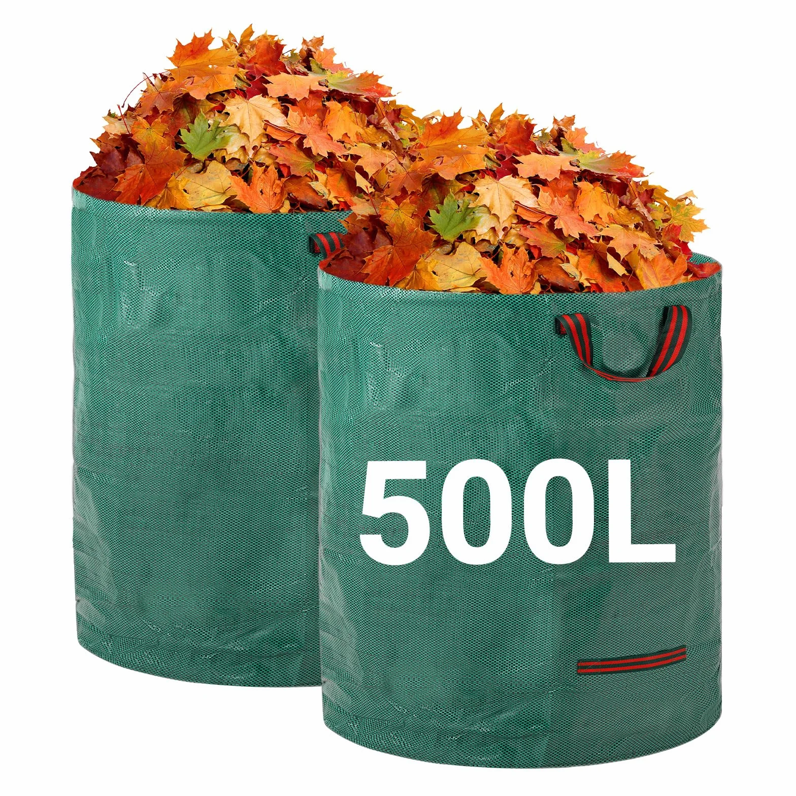 Velway Sacs à Déchets de Jardin Robustes 500Lx2 Réutilisables avec Poignées Pliables Tissu Industriel
