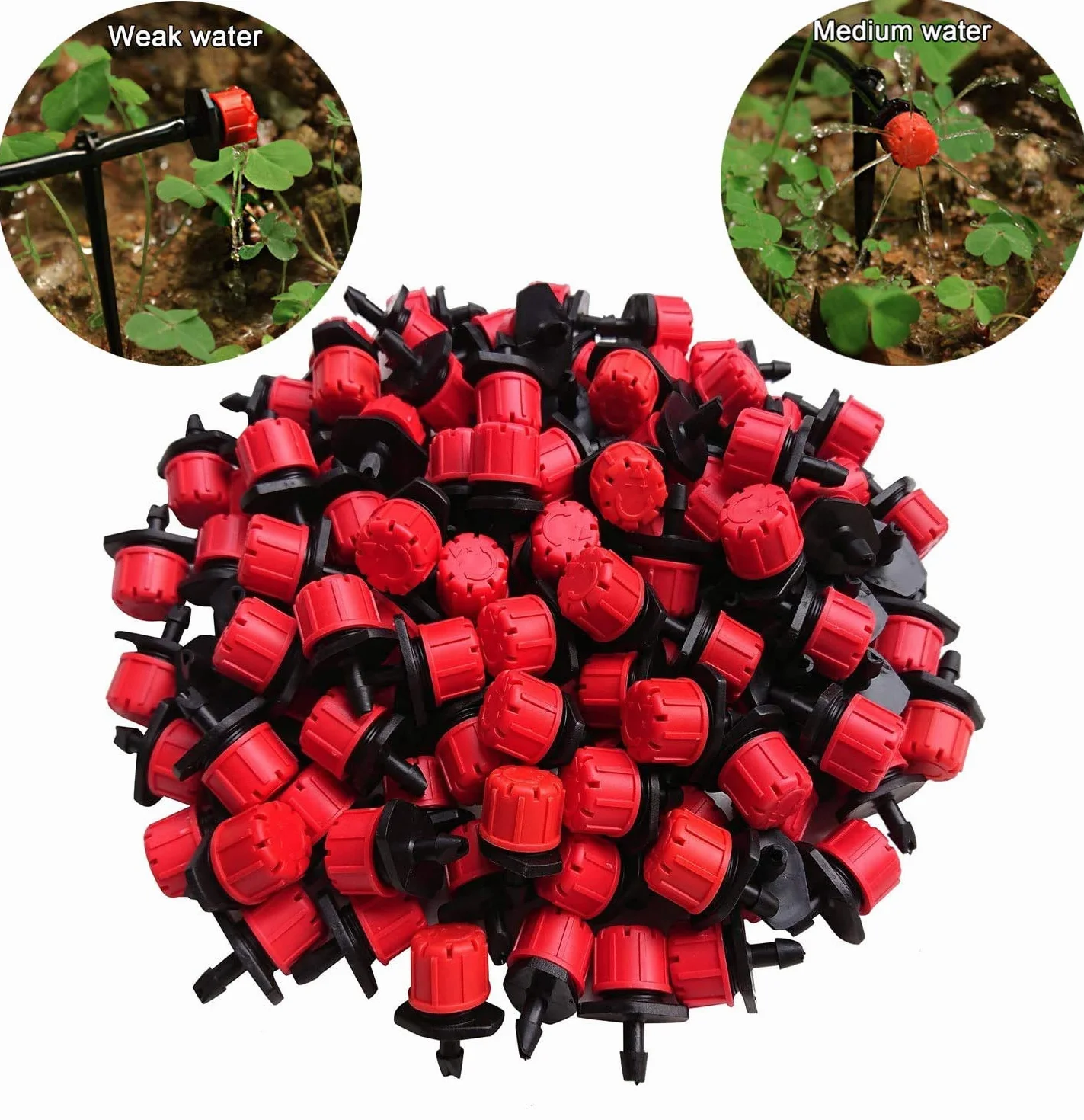 Goutteurs d'irrigation réglables, 100pcs Kit système goutte à goutte avec buses de brumisation