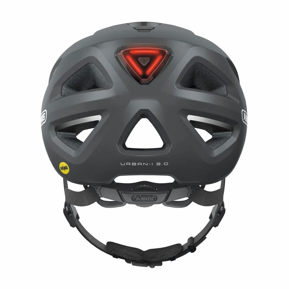 ABUS Casque de ville Urban-I 3.0 MIPS - casque de vélo avec protection contre les chocs, feu arrière, visière et fermeture magnétique - pour femmes et hommes