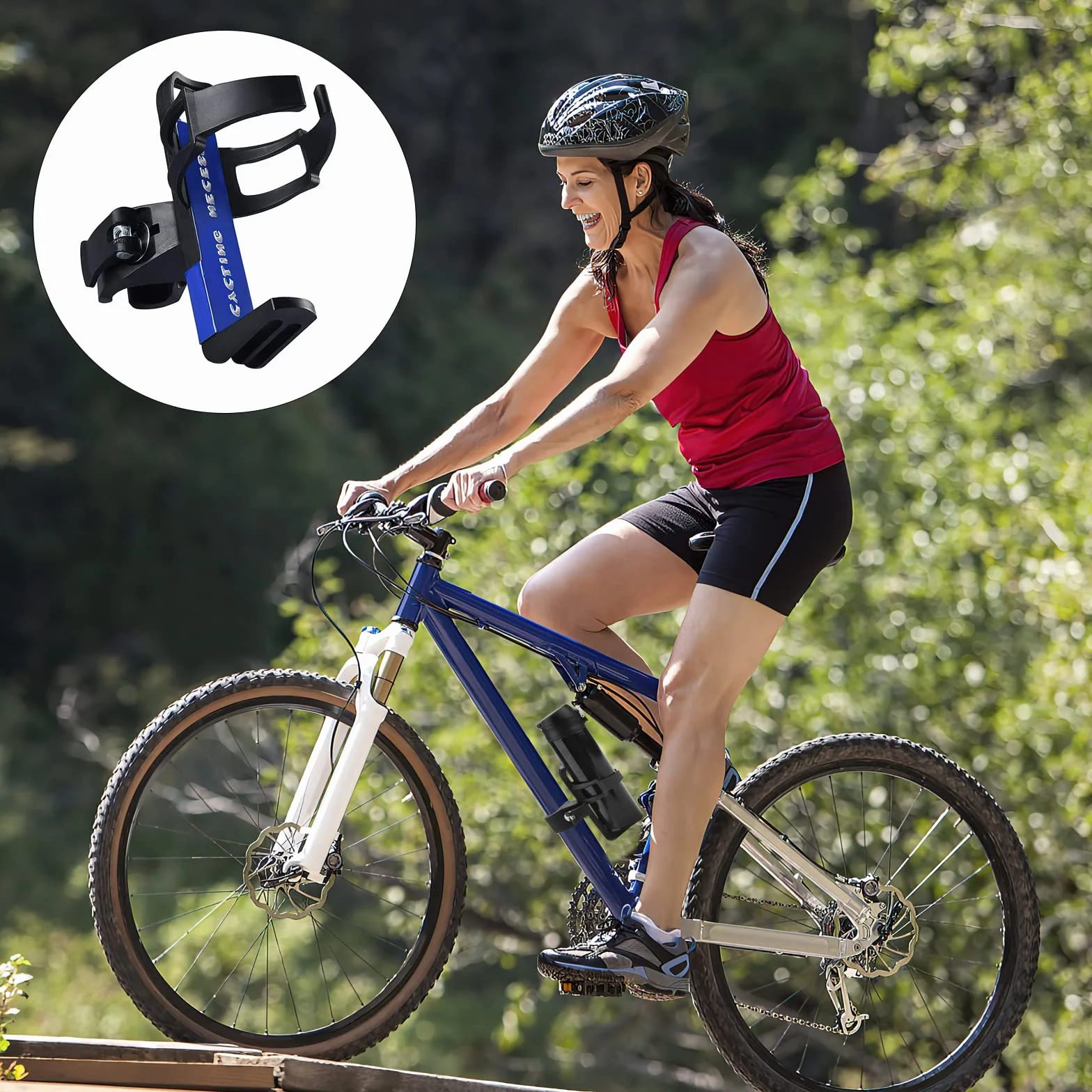 Porte-bouteille pour vélo, super léger, en forme de bouteille, compatible diamètre de tube 1,5 à 4,2 cm, VTT et vélo de route