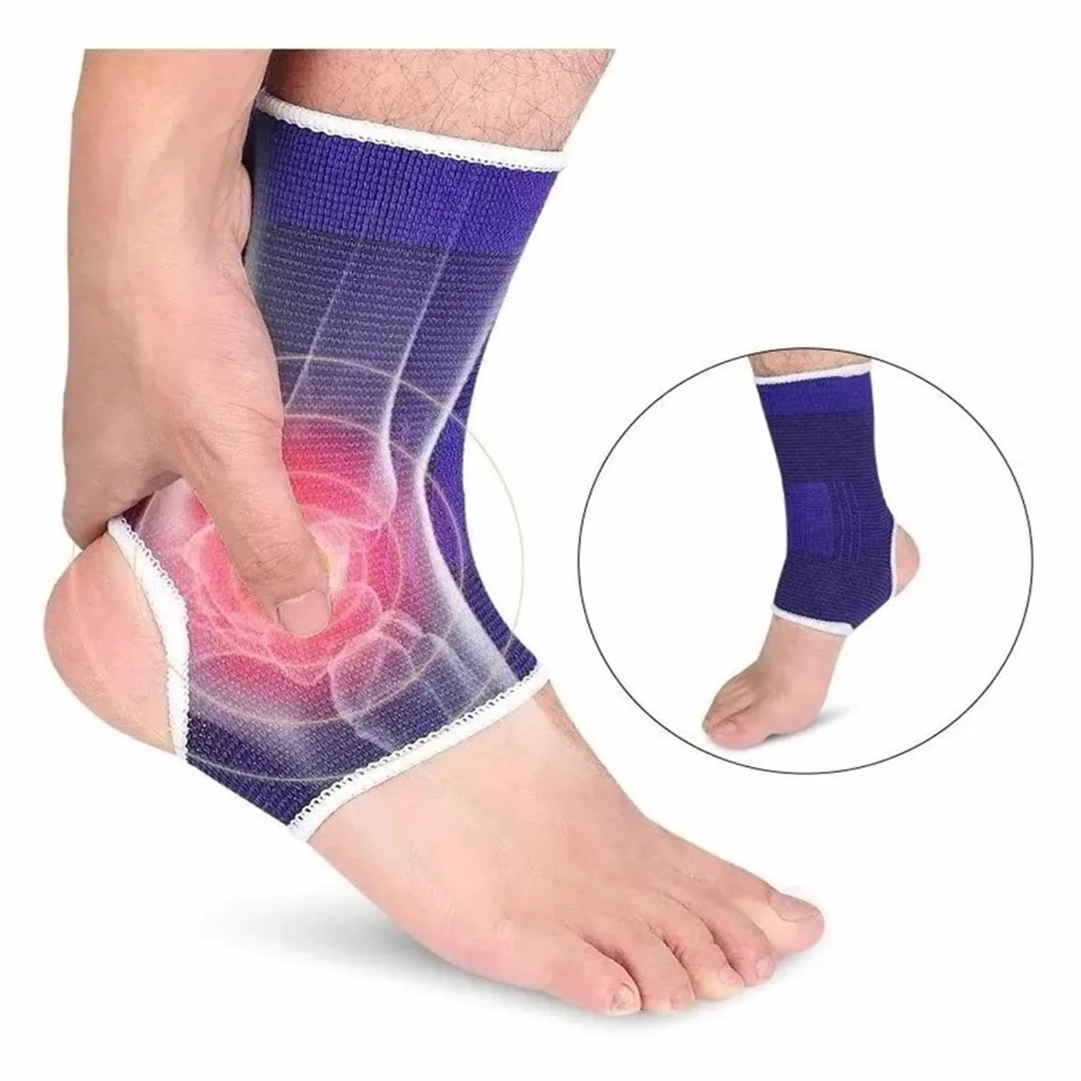 Topyond 2 Pièces De Coussinets De Cheville Tricotés Pour L'extérieur, Protection de la Cheville Et Coussinets De Sport Chauds, Adaptés à une Variété De Sports, Confortables Et Respirants