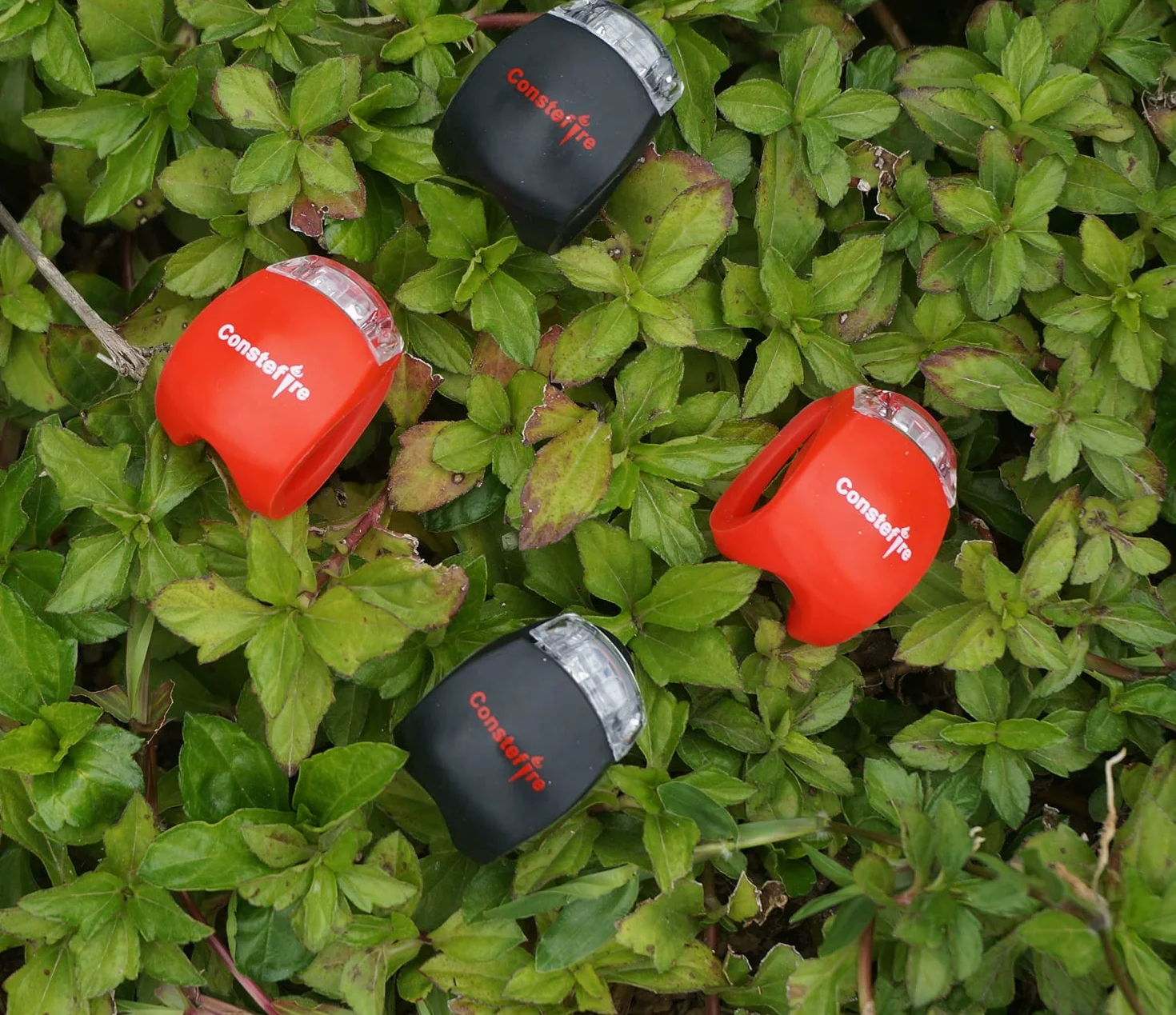 Éclairage Vélo |LED pour Vélo Silicone LED Lumiere Vélo | Lumière Vélo Avant et Arrière | VTT VTC Cycliste (4pcs (2pcs rouge/2pcs Noir))