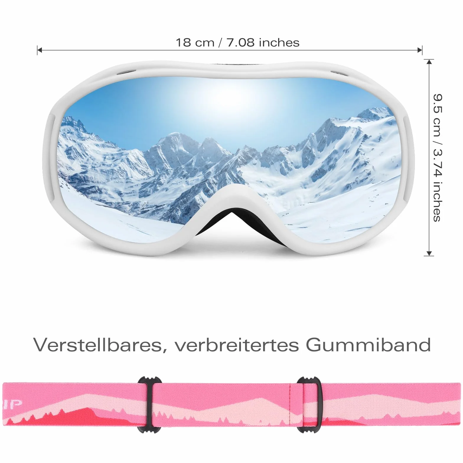 Supertrip Masque de Ski, Adulte Unisexe Lunette de Ski AntiBuée Poussière 100% protection UV400, Masqué Ski pour Homme Femme pour le snowboard, l'alpinisme, la motoneige