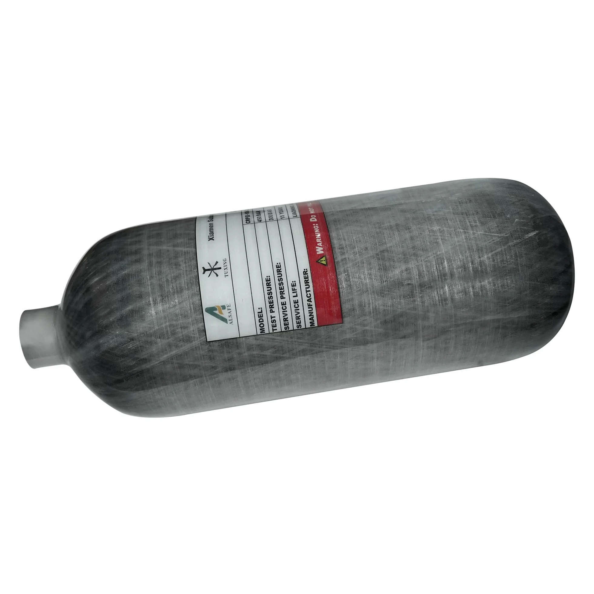 TUXING 2L/122ci 4500psi Réservoir d'air en fibre de carbone (bouteille vide) Station de remplissage Paintball avec deux manomètres jusqu'à 24 Pouces de Tuyau haute pression M18*1.5