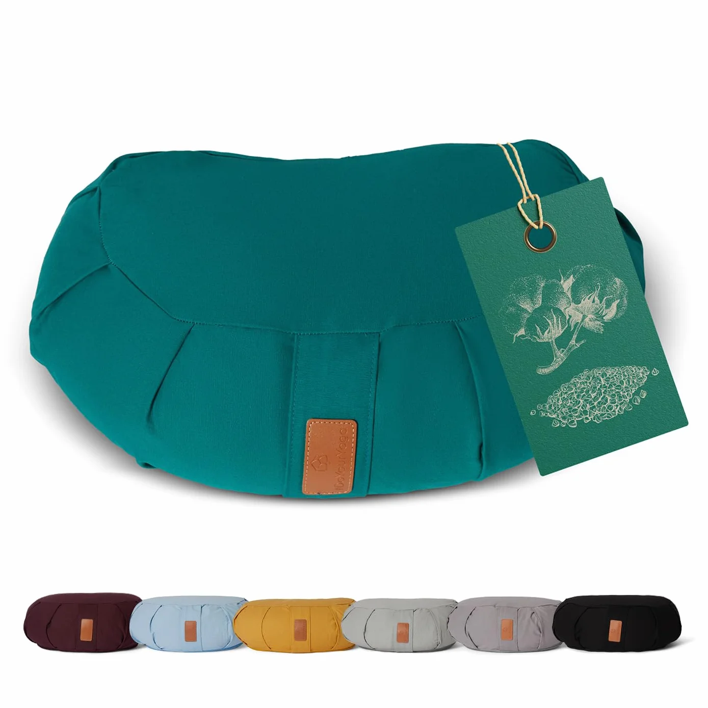 #DoYourYoga Coussin de Yoga Demi-Lune »Ganesh« - Idéal pour Yoga, pilâtes et méditations prolongées - Dimension 45 x 30 x 14 cm - Housse Amovible et Lavable - Disponible en différents Motifs