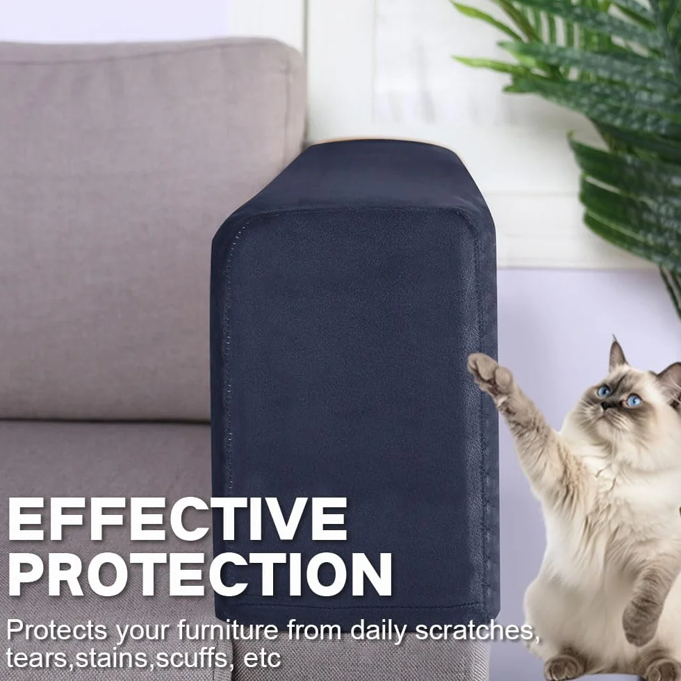 FANSU Housse de Fauteuil et Canapé Extensible Couvre Accoudoirs Lot de 2 Protection Antidérapante (Gris Foncé)
