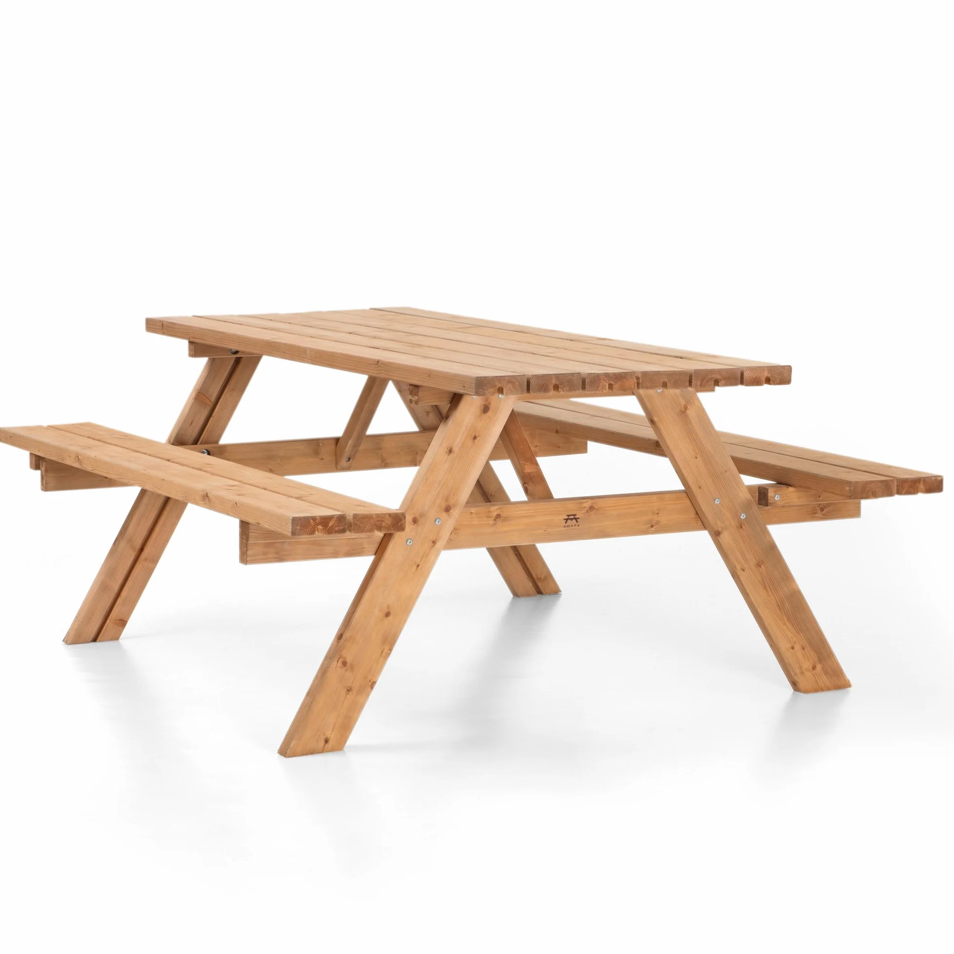 AMATA Table de Pique-Nique Classique pliante Bois résistant aux intempéries Jardin Terrasse