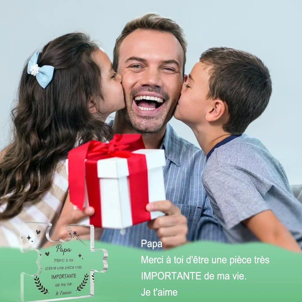 Cadeau Fête des Pères Puzzle Acrylique Original Papa Anniversaire Saint Valentin Noel