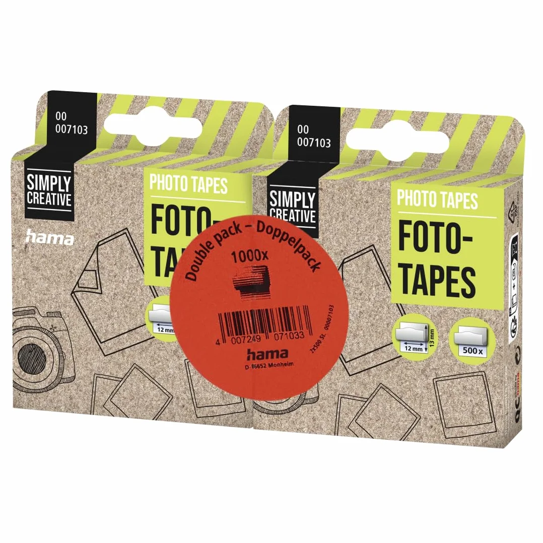 Hama Coins Photo Adhésif 1000 Autocollants Transparent - Sans Acide, Sans Solvant pour Albums Scrapbooking