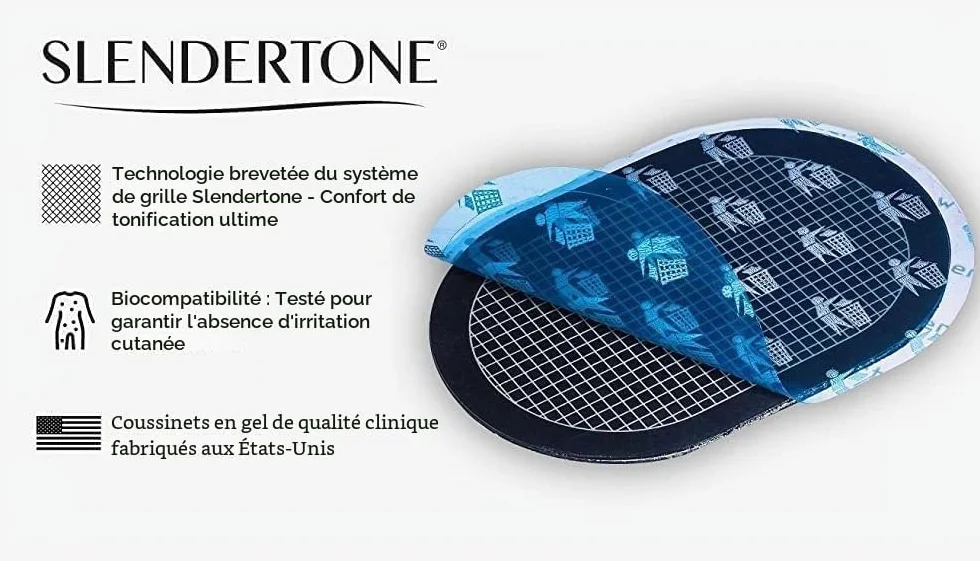 Slendertone - 0706-9631 - Jeux d’électrodes toutes ceintures Set de 3 x 3 patchs de gel - Noir