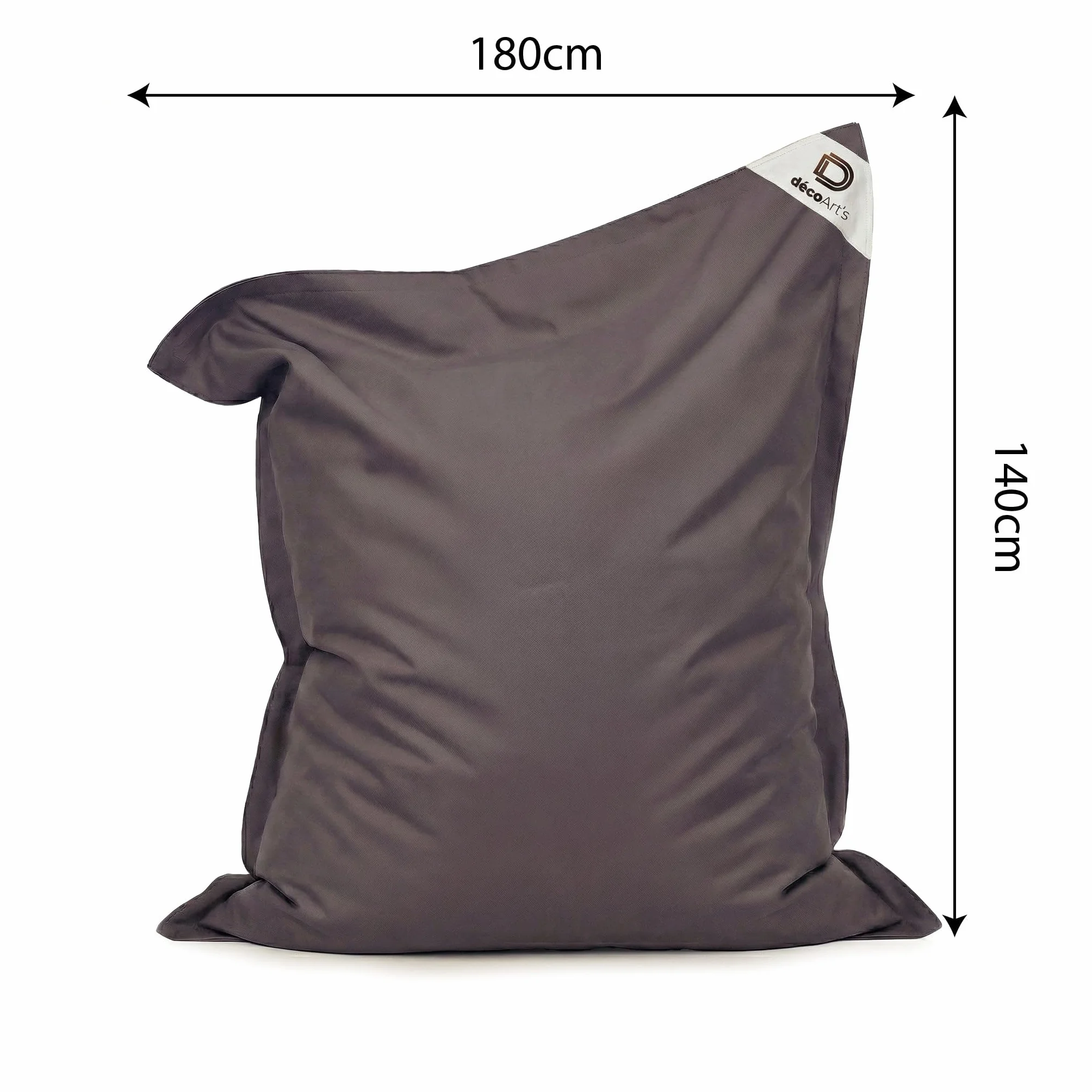 Housse Pouf Géant XXL 180x140cm AntiUV Déhoussable Gris Carbone