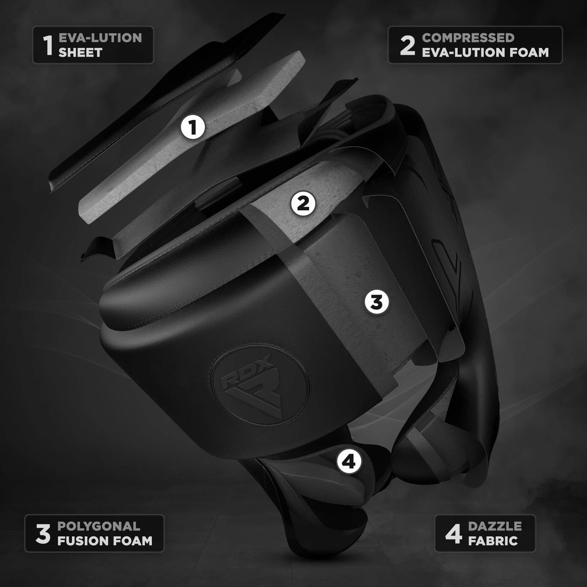 RDX Casque Boxe MMA Maya Hide Cuir Protection Tête Entraînement Muay Thai Kickboxing