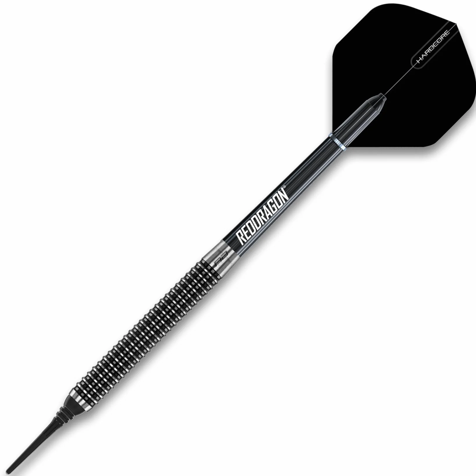 RED DRAGON Pegasus Tungsten Steel Soft Tip Darts Set 18g, 20g - Black Stems, Black Flights